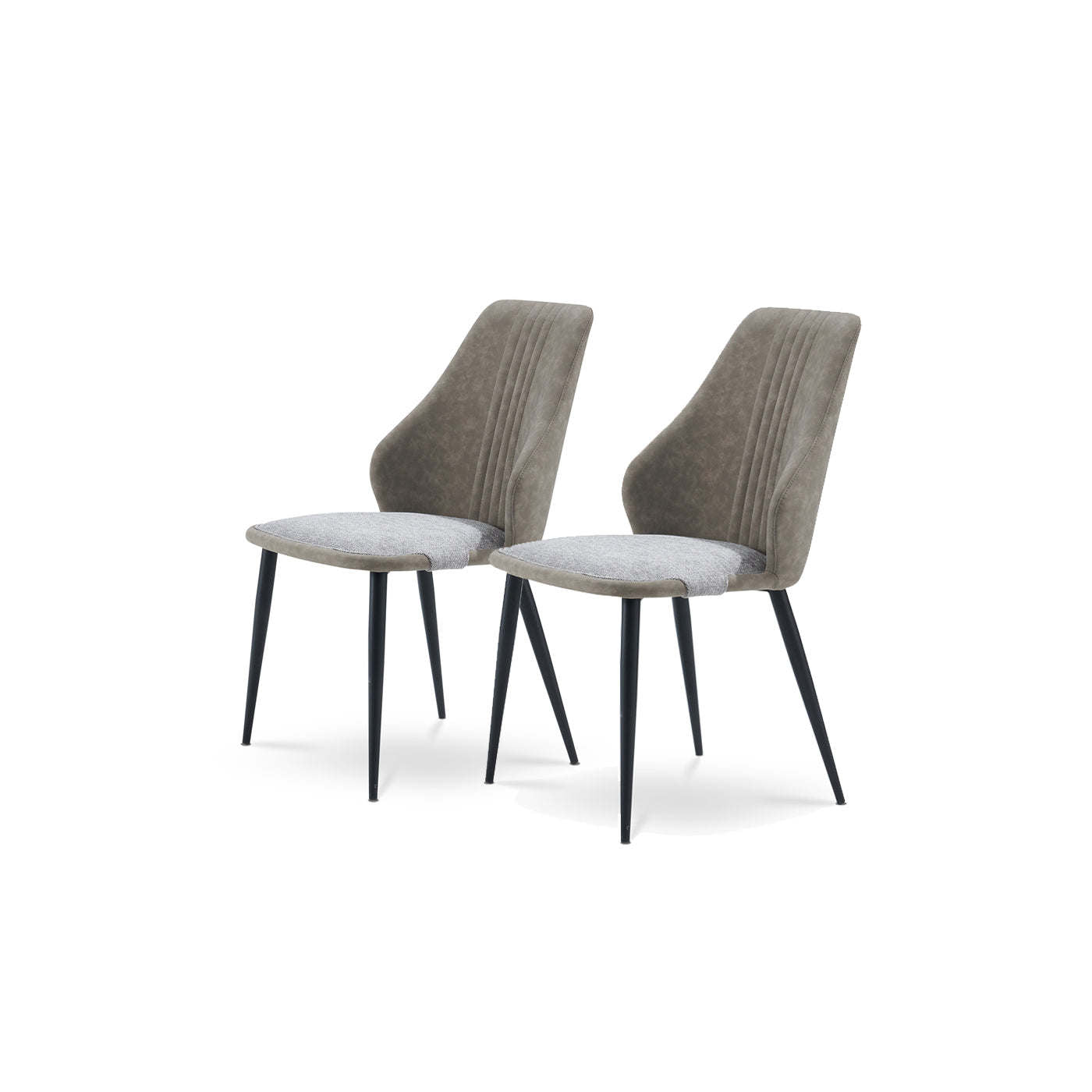 Gray technical fabric dining chairs, set of 2