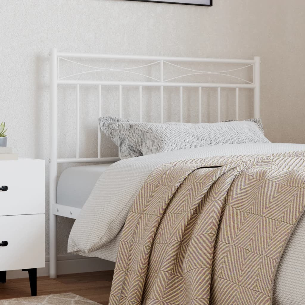 Metal Headboard White 39.4"