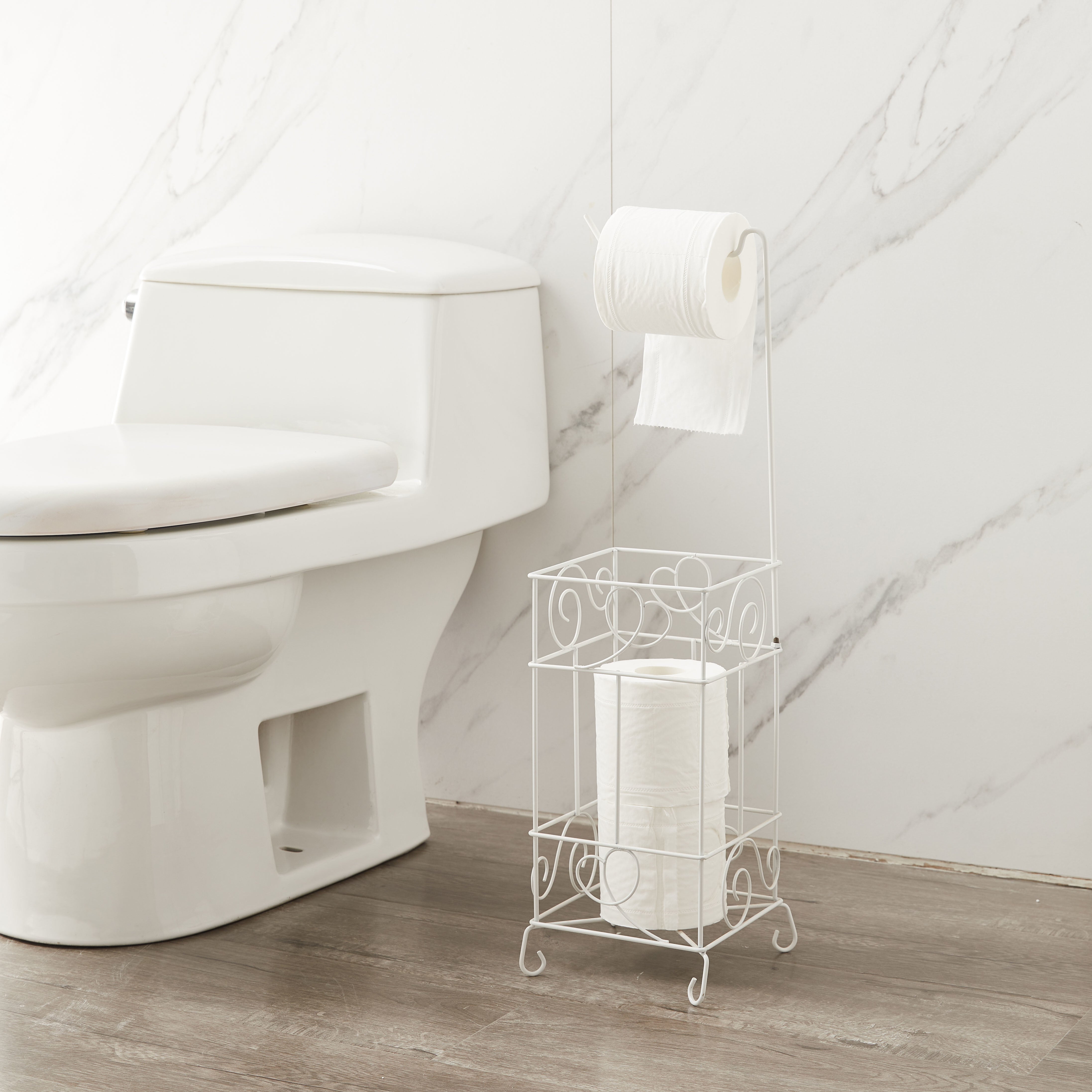 ID USA 223095 Toilet Paper Holder Stand White