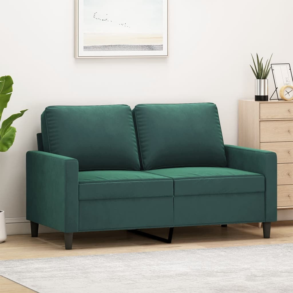 2-Seater Sofa Dark Green 47.2" Velvet