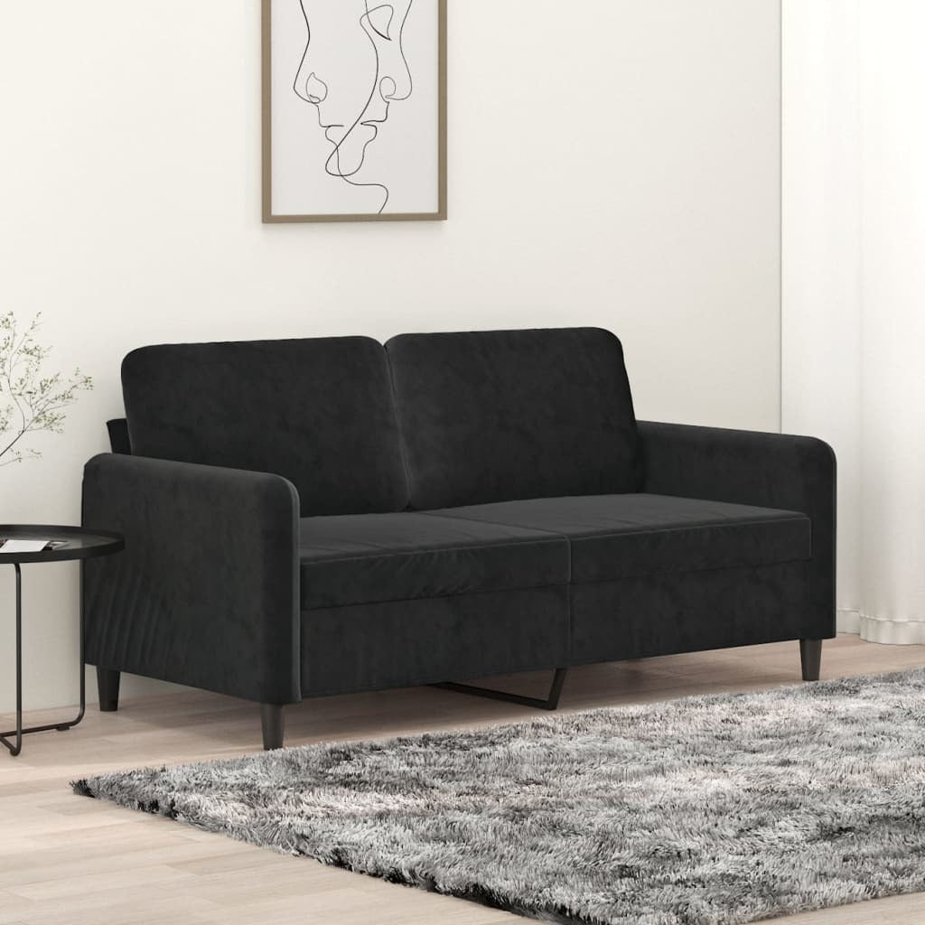 2-Seater Sofa Black 55.1" Velvet