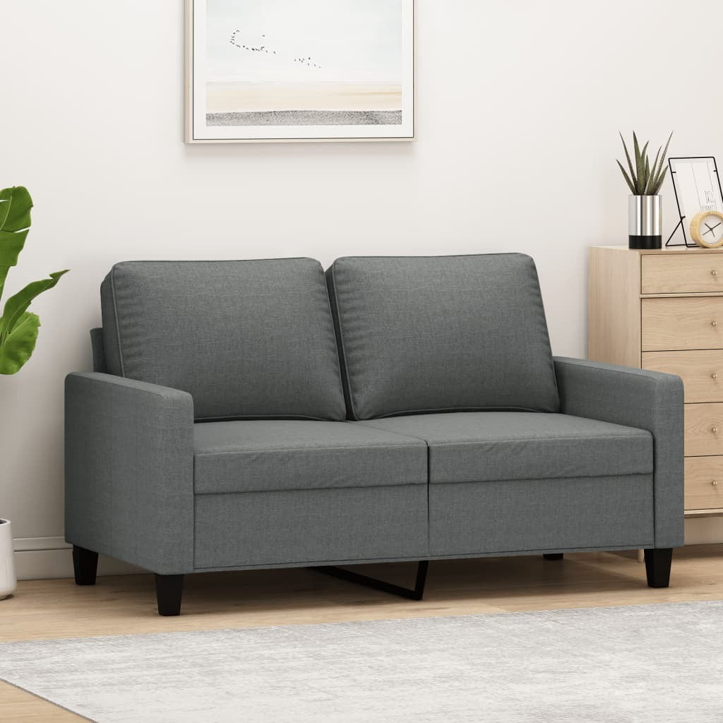 2-Seater Sofa Dark Gray 47.2" Fabric