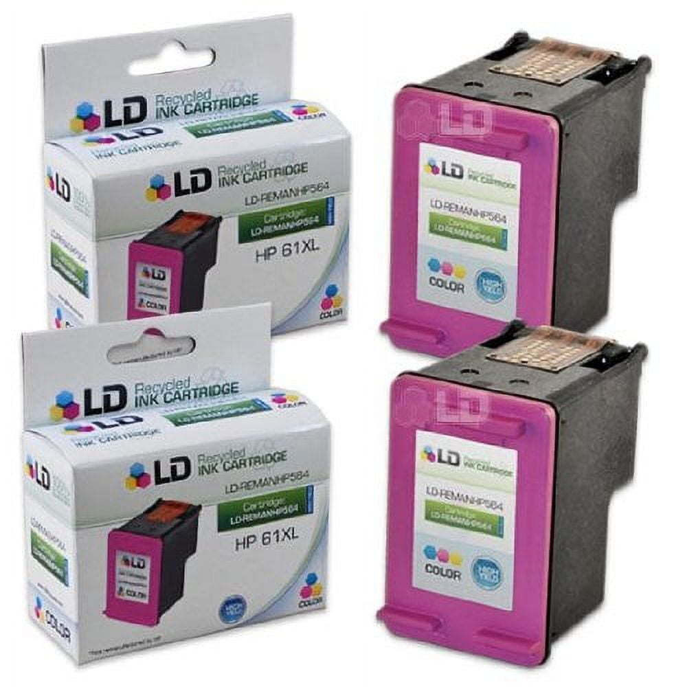 LD Remanufactured Replacement for HP 61XL CH564WN High Yield Tri Color Ink Cartridge 2-Pack for DeskJet 1010, 2050, 2542, 2549, Envy 4500, 4503, 4509, 5535, OfficeJet 2620, 4630, 4634, 4635