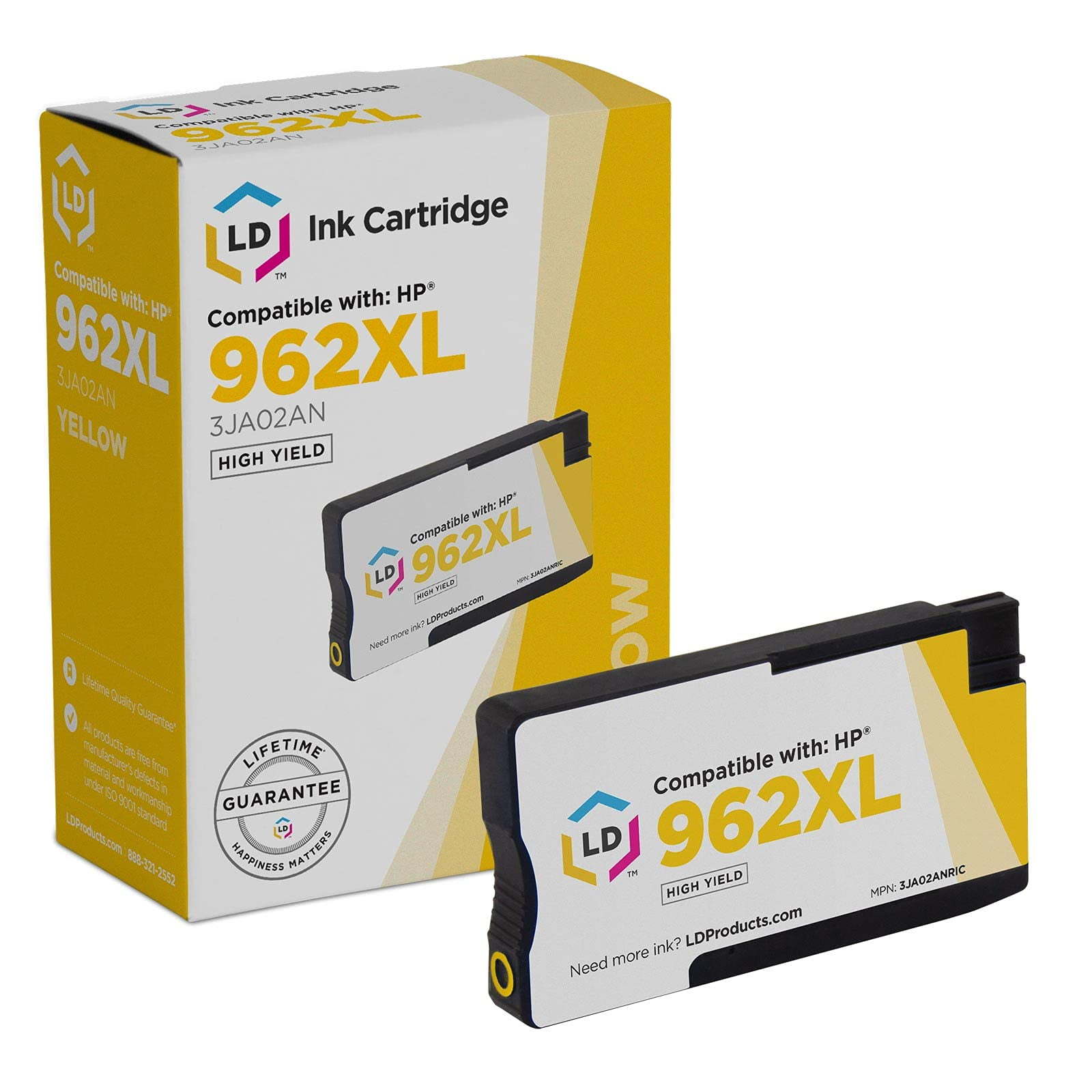 LD Products Remanufactured Replacement for HP 962XL/3JA02AN High Yield Yellow Ink Cartridge