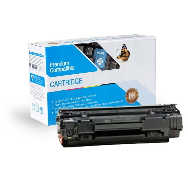 Cartridge compatible with HP CB436A Compatible Black Toner Cartridge