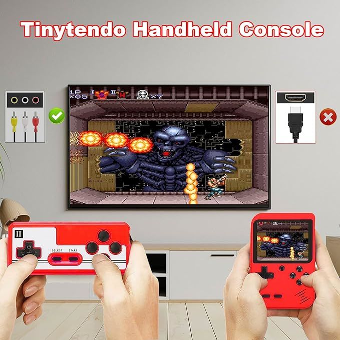 Handheld Game Console, Tiny Tendo 400 Games, Portable Retro Video Game Console, Tinytendo Handheld Console, 400 In 1 Game Console With Game Controller