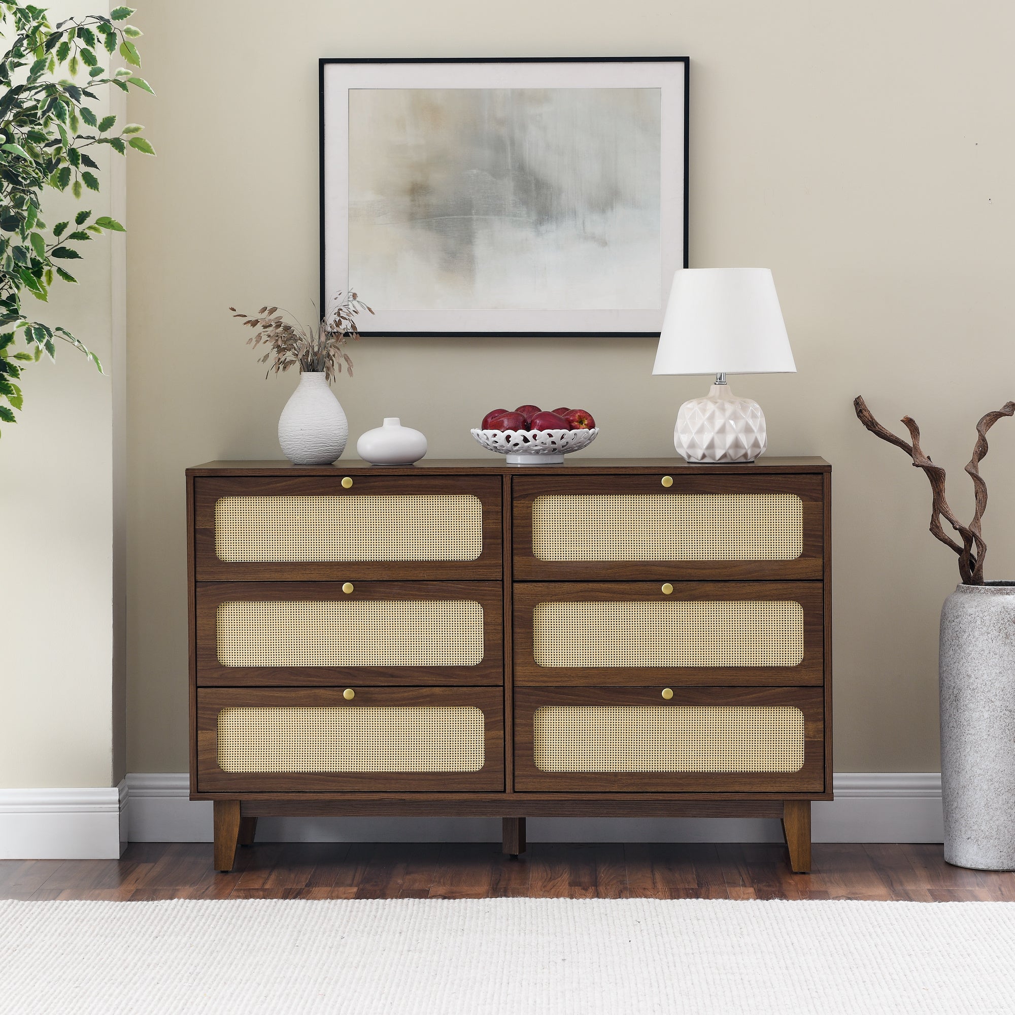 Drawer bedroom dresser, wooden antique dresser, TV cabinet bedroom living room corridor storage dresser, storage box drawer cabinet, six-drawer cabinet