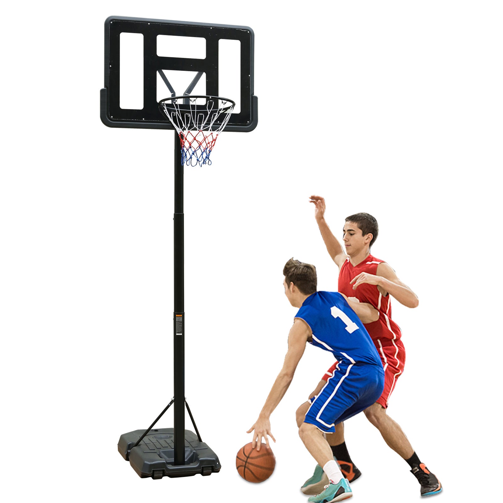 Portable Basketball Hoop Height Adjustable basketball hoop stand 6.6ft - 10ft with 44 Inch Backboard and Wheels for Adults Teens Outdoor Indoor