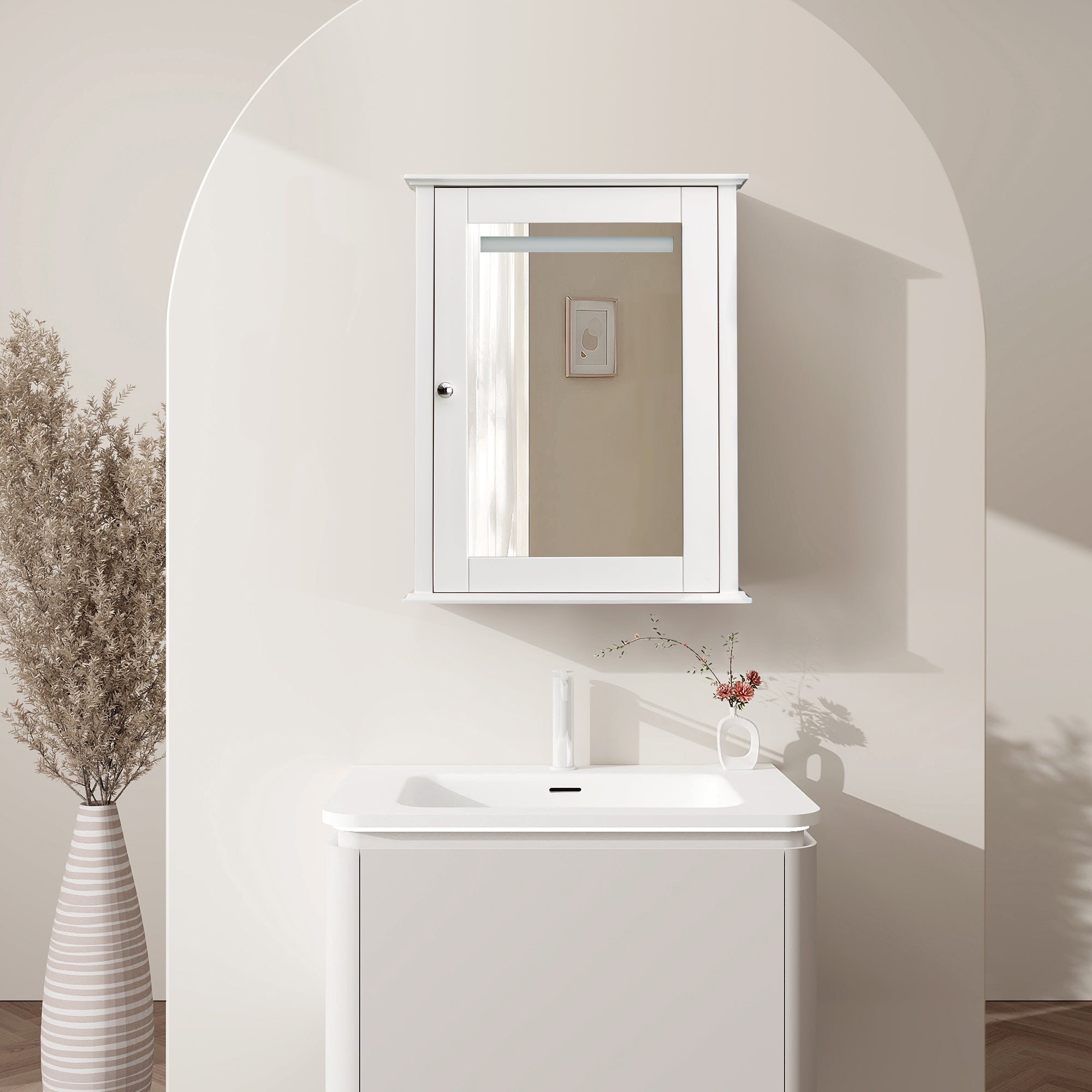 Bathroom Storage Mirror Cabinet Wall Mounted