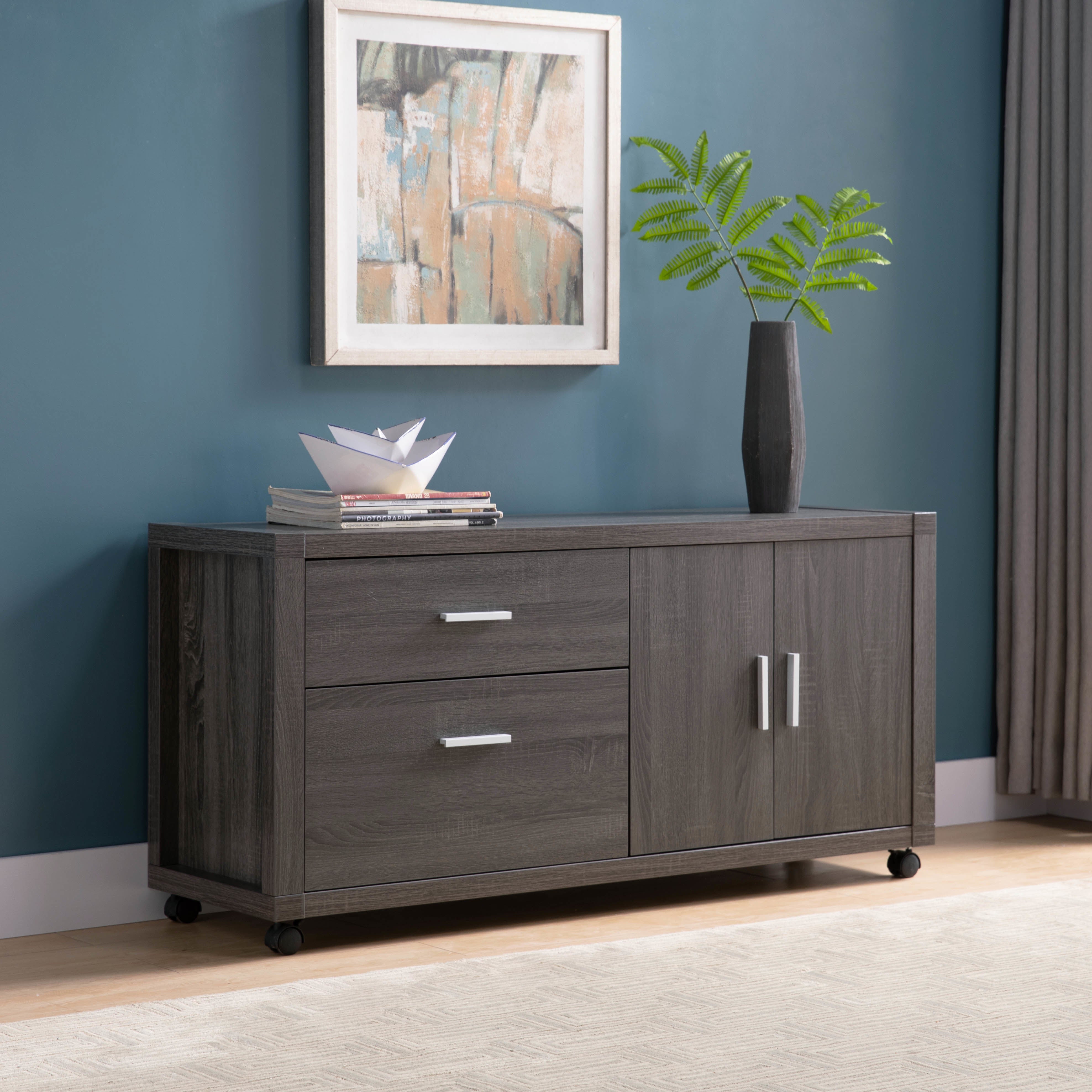 ID USA 223071 File Credenza Distressed Grey