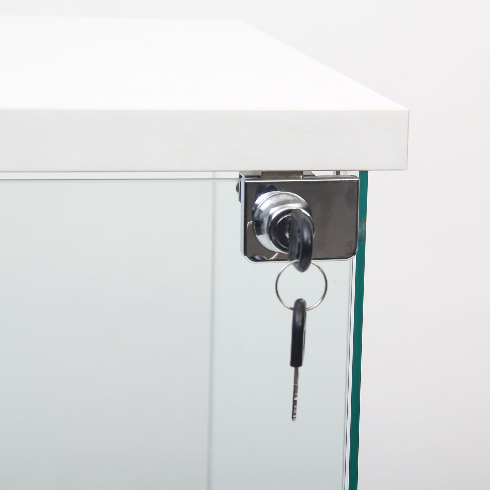 Glass Display Cabinet 4 Shelves with Door, Floor Standing Curio Bookshelf for Living Room Bedroom Office, 64.7"*16.7"*14.3" white