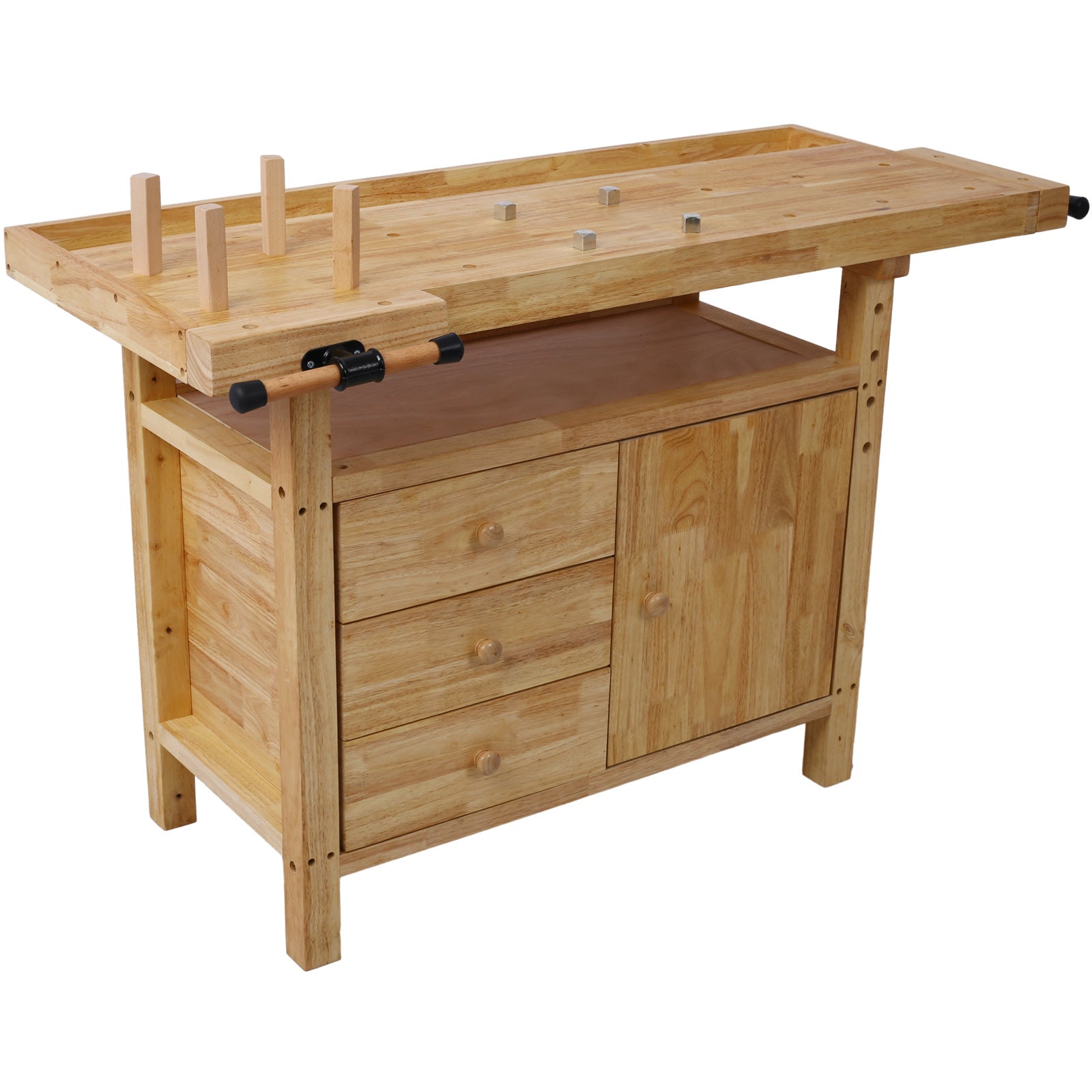 Wood Workbench - Wooden Workbench for Garage Workshop and Home