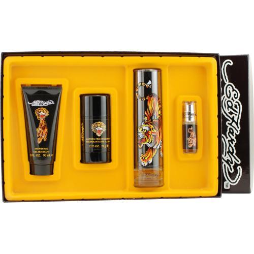 ED HARDY by Christian Audigier EDT SPRAY 3.4 OZ & HAIR AND BODY WASH 3 OZ & ALCOHOL FREE DEODORANT STICK 2.75 OZ & EDT SPRAY 0.25 OZ MINI