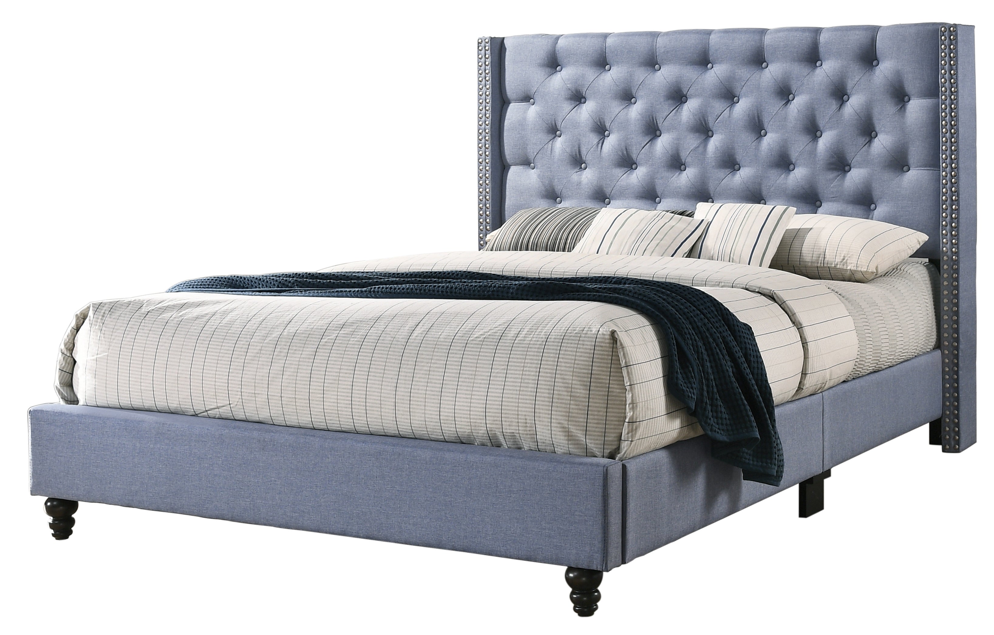 Glory Furniture Julie G1951-QB-UP Queen Upholstered Bed , BLUE