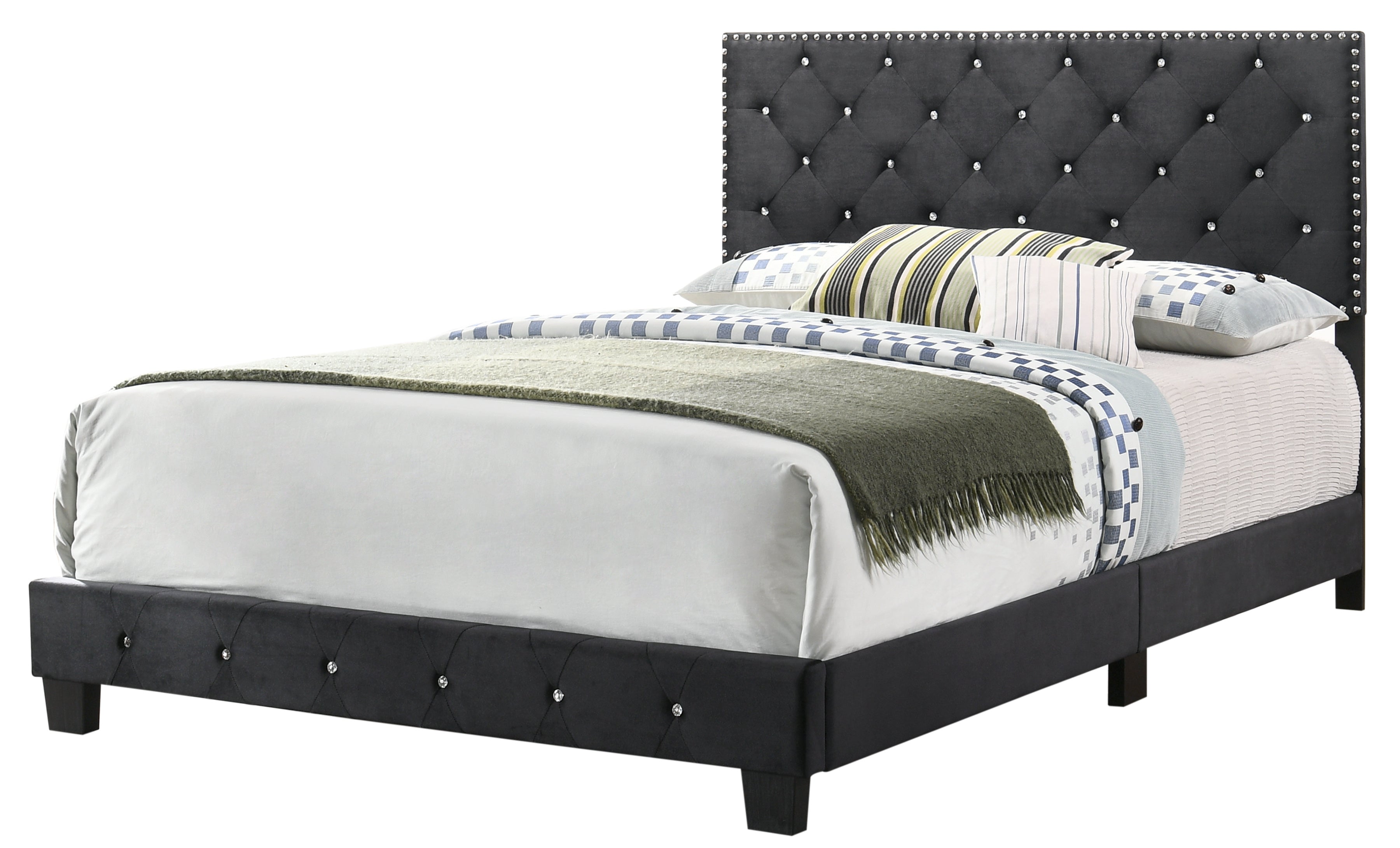 Glory Furniture Suffolk G1407-QB-UP Queen Bed , BLACK