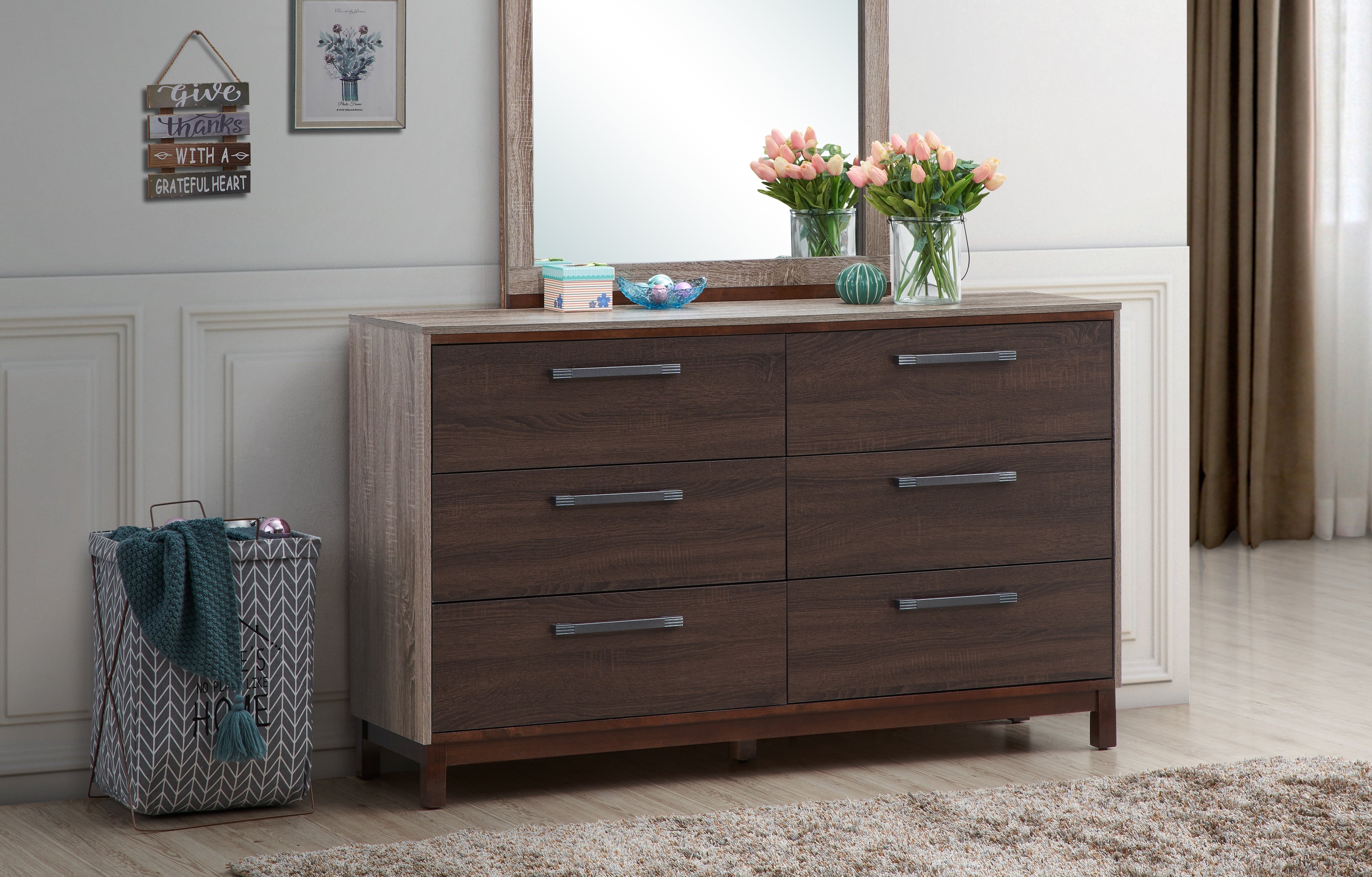 Glory Furniture Magnolia G1400-D Dresser , Gray/Brown