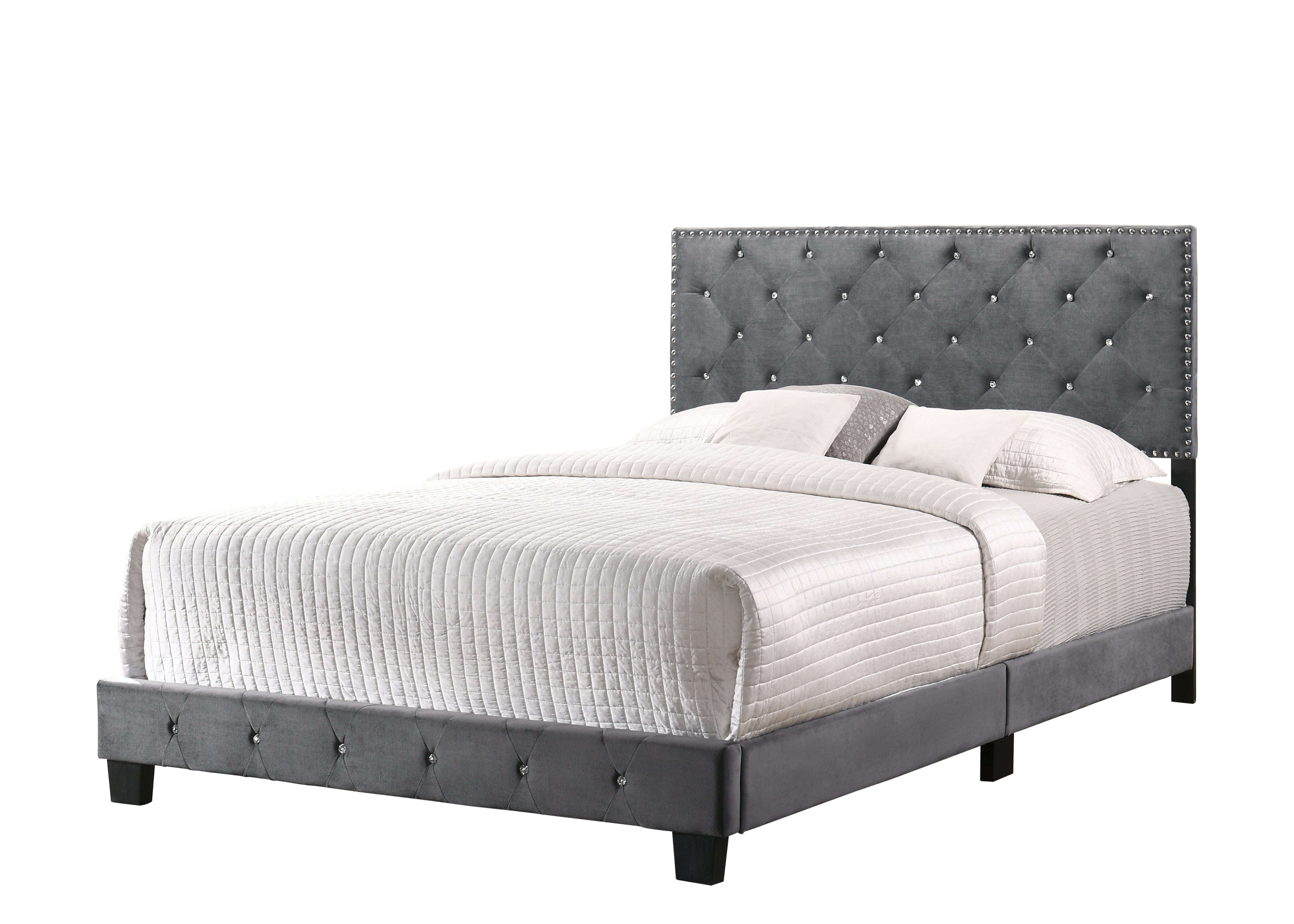 Glory Furniture Suffolk G1401-QB-UP Queen Bed , GRAY