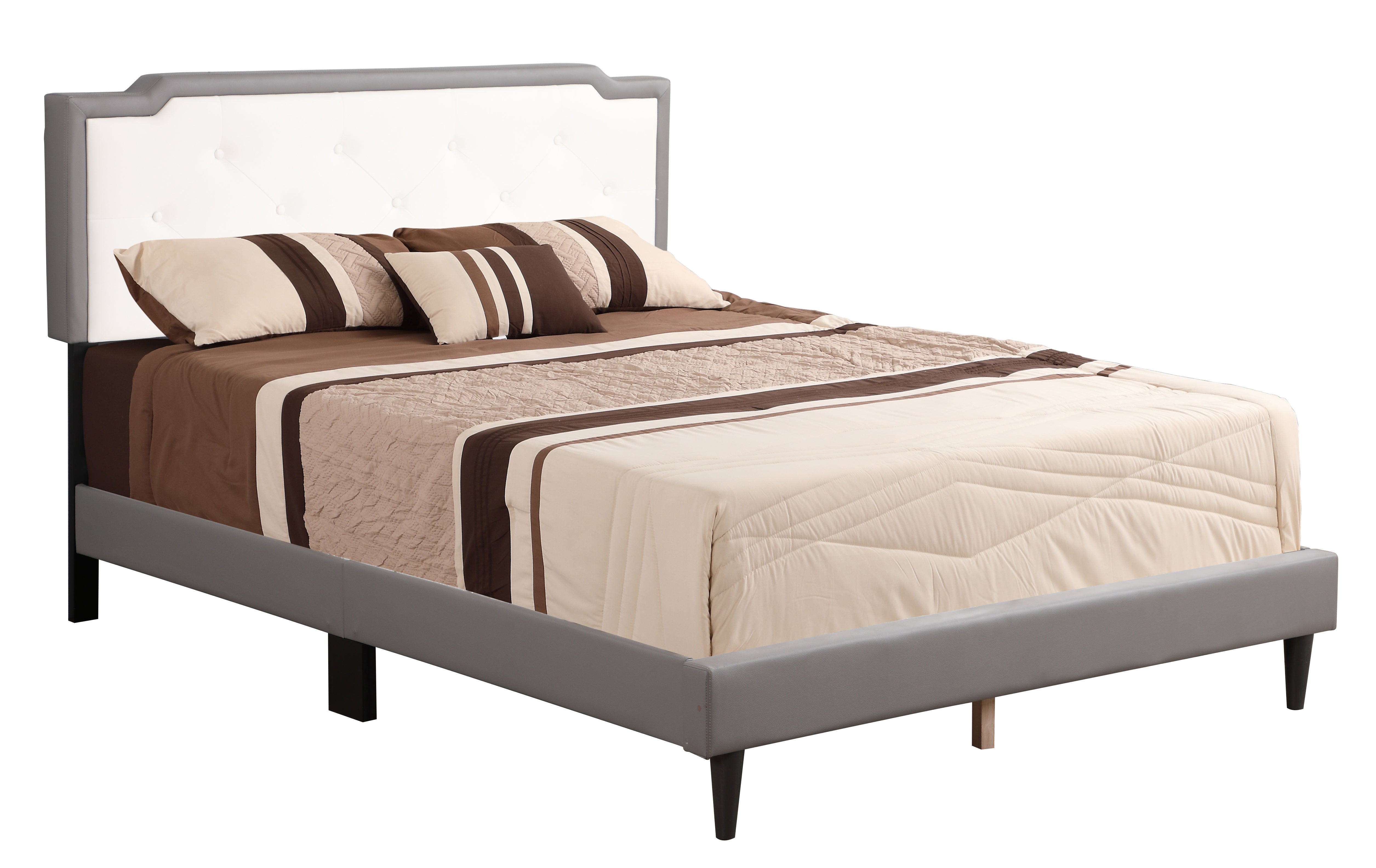 Glory Furniture Deb G1121-KB-UP King Bed - All in One Box , LIGHT GREY