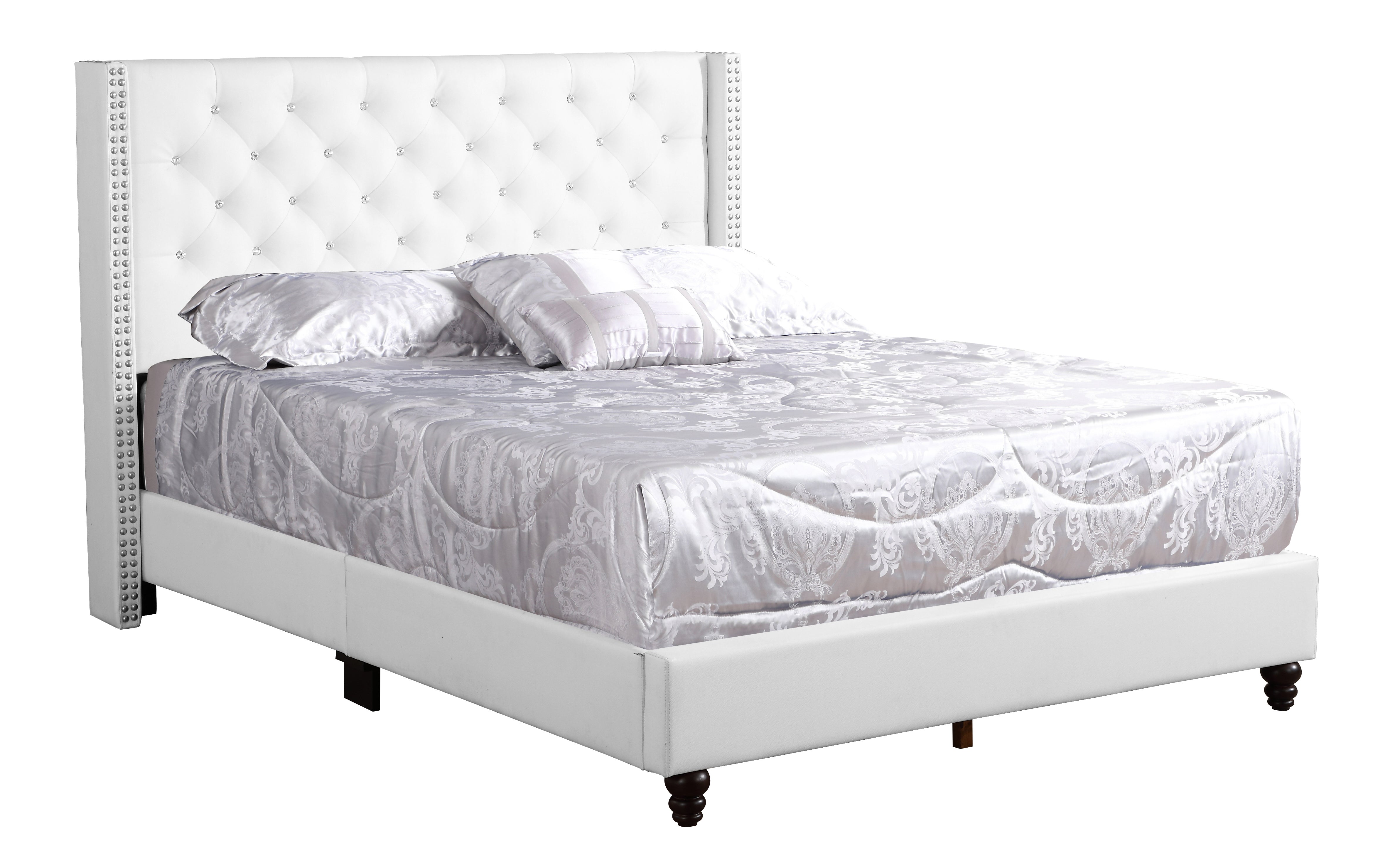 Glory Furniture Julie G1918-KB-UP King Upholstered Bed , WHITE