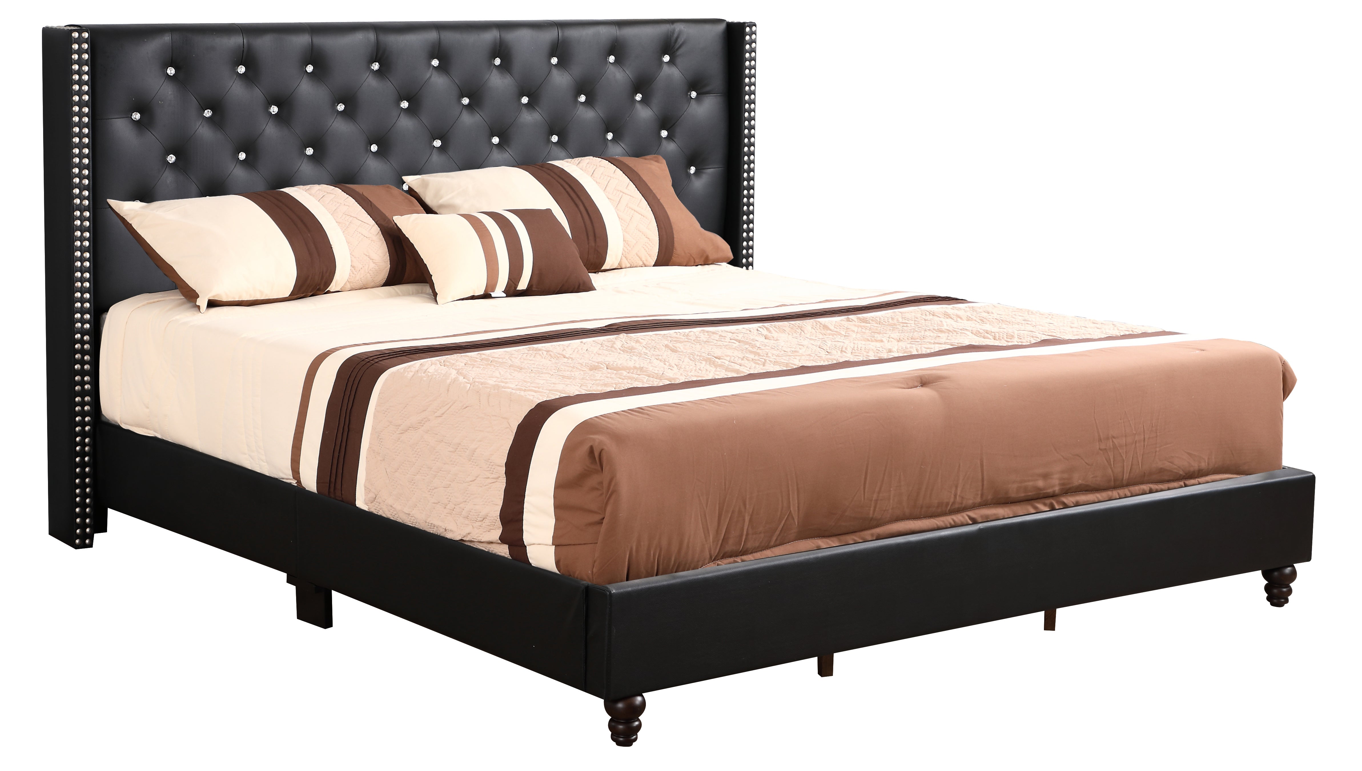 Glory Furniture Julie G1919-KB-UP King Upholstered Bed , BLACK