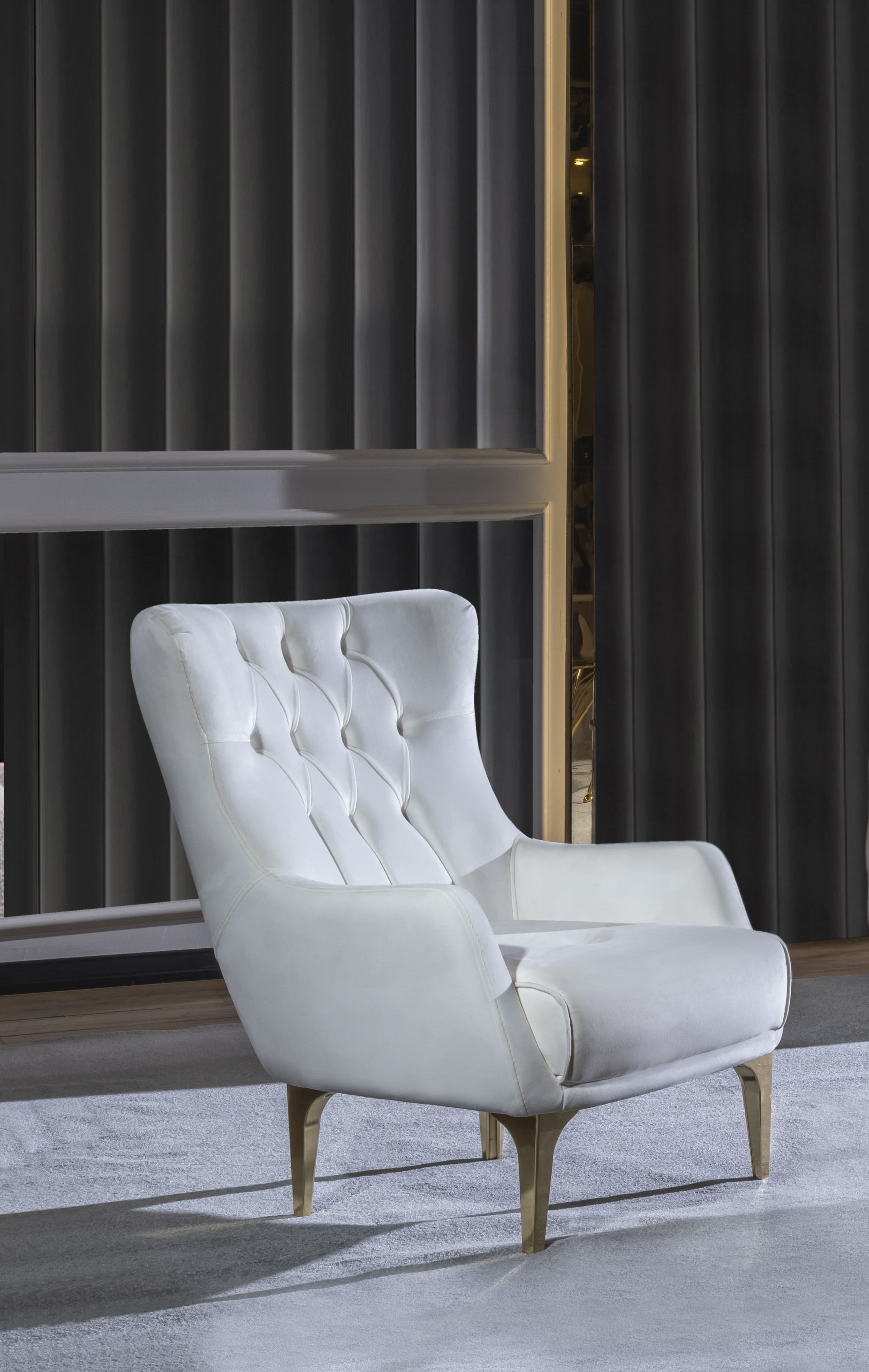 Lust Modern Style Chair in Off White