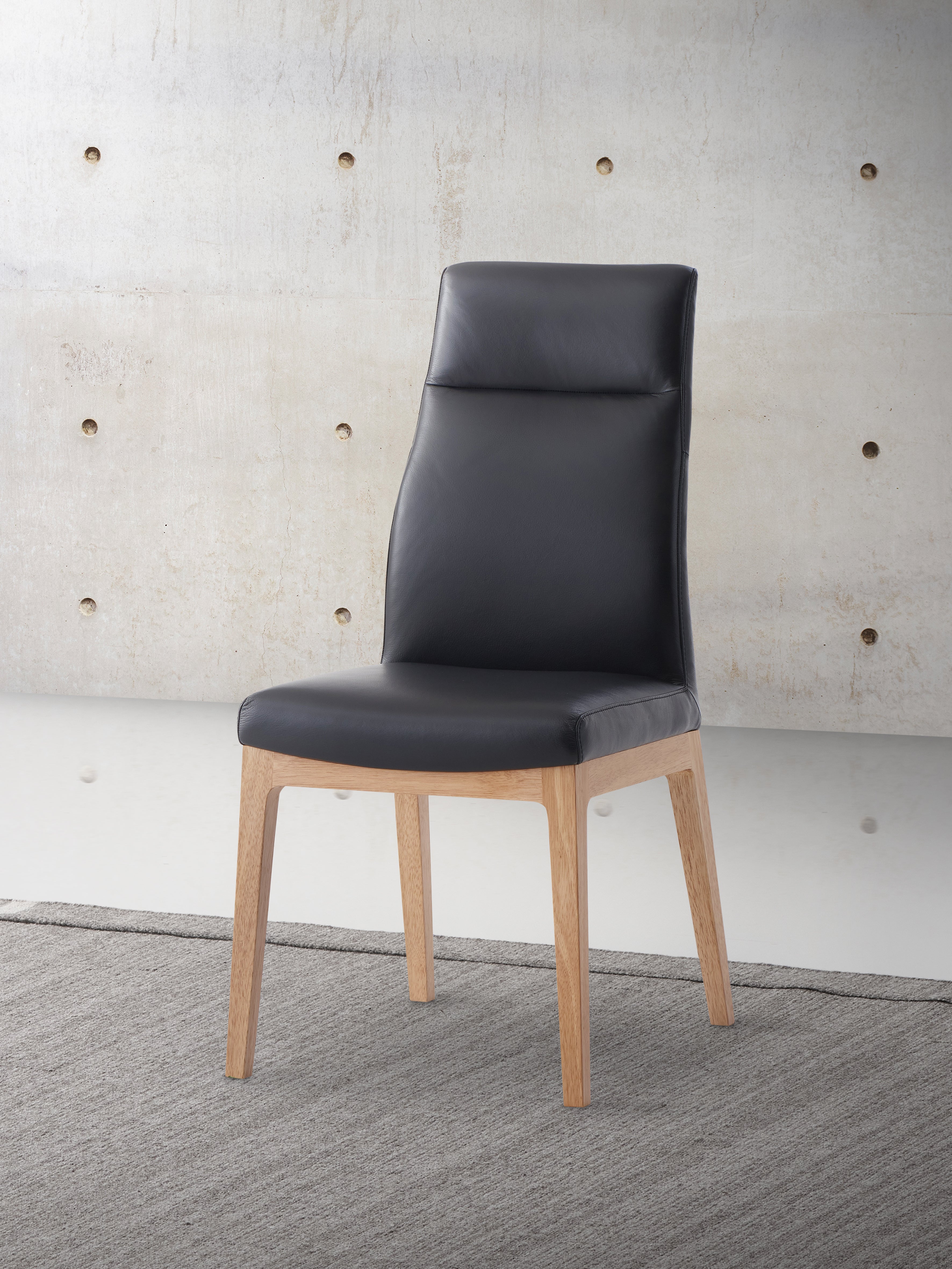 ACME Raquan Side Chair (Set-2), Black Leather & Walnut Finish DN02398