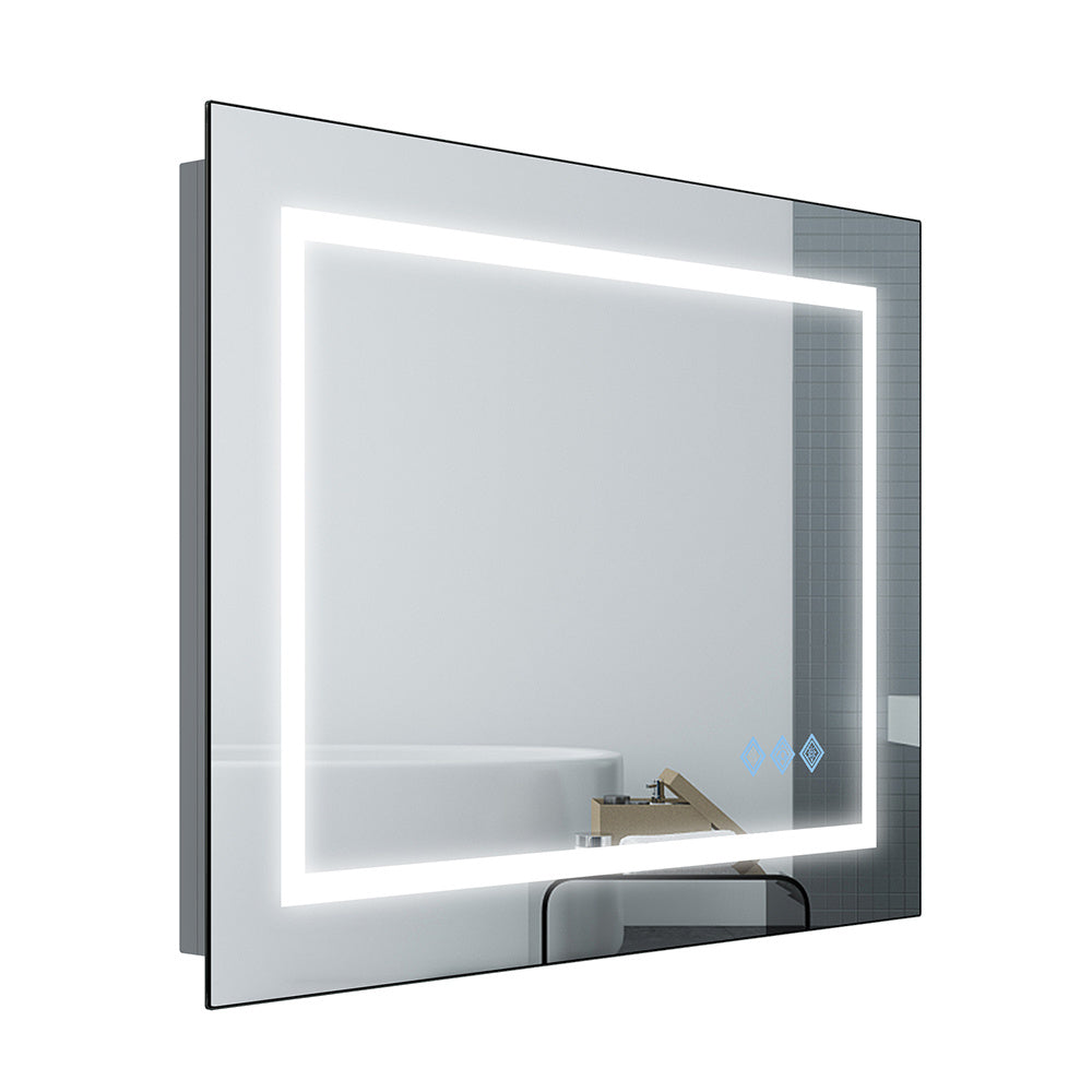 48x36inch LED Bathroom Mirror,3000-6000K Gradient Front and Backlit LED Mirror for Bathroom,3Colors Dimmable,IP54 Enhanced Anti-Fog,Hanging Plates Wall Mount Lighted Mirror(Only mirrors, not cabinets)