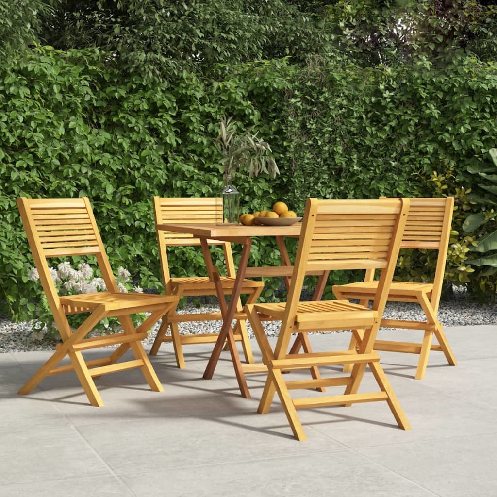 Folding Patio Chairs 4 pcs 18.5"x24.4"x35.4" Solid Wood Teak