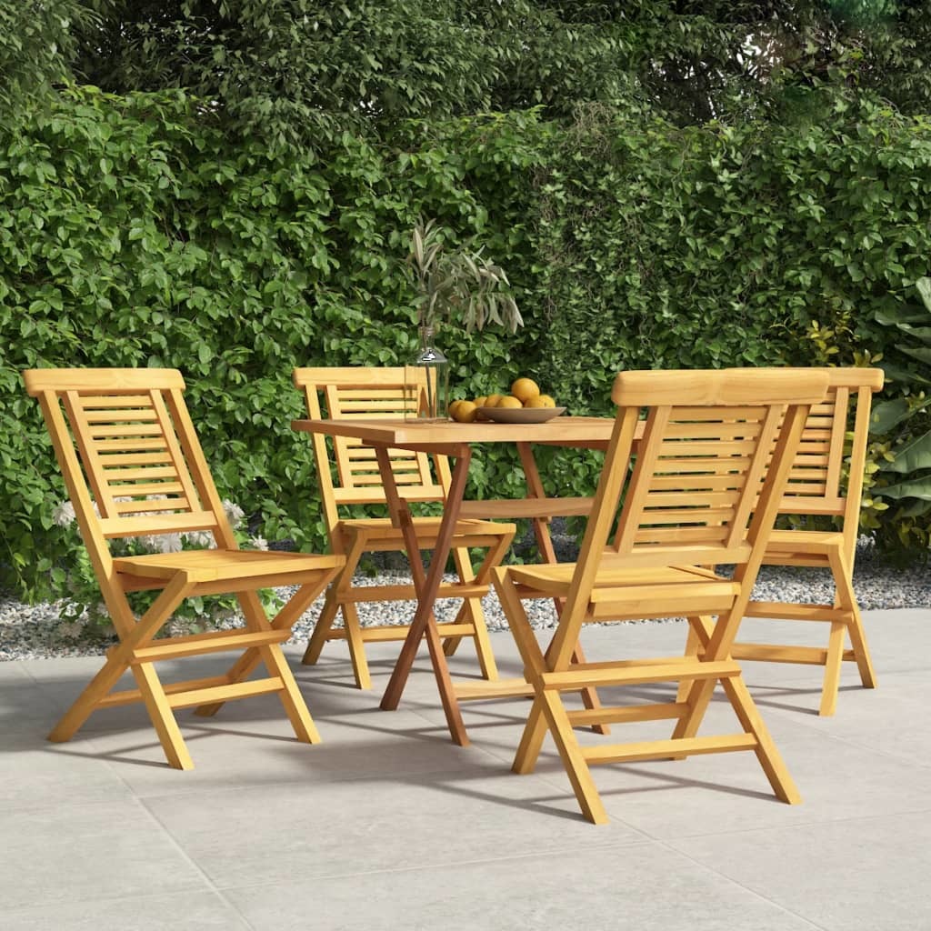 Folding Patio Chairs 4 pcs 18.5"x24.8"x35.4" Solid Wood Teak