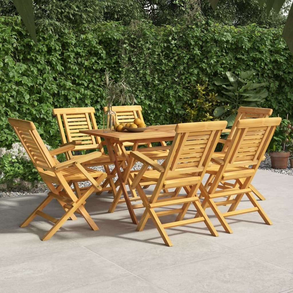 Folding Patio Chairs 6 pcs 22"x24.8"x35.4" Solid Wood Teak