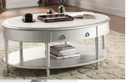 ACME Kasa Coffee Table , Sintered Stone & Champagne Finish LV01502