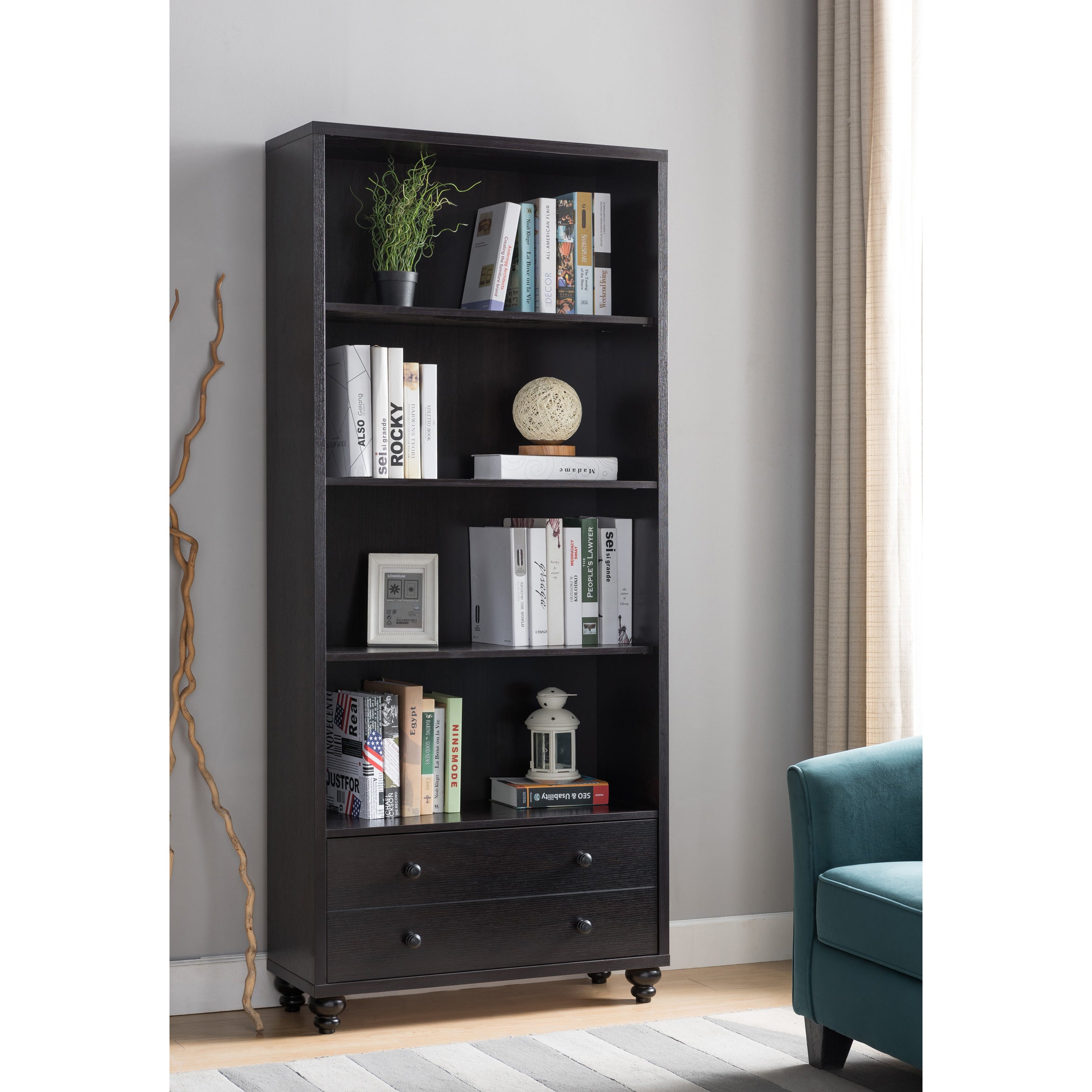 ID USA 171980 Bookcase Red Cocoa