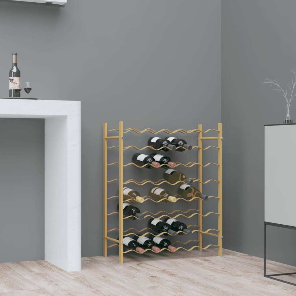 Wine Rack for 48 Bottles Gold Metal