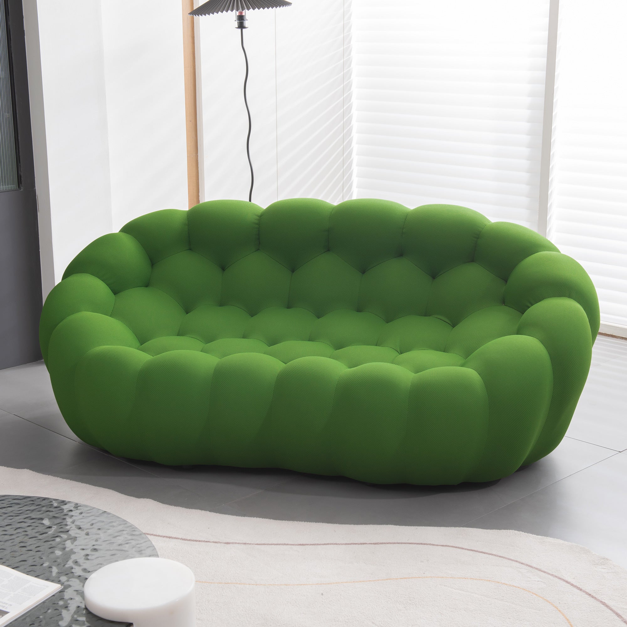 [VIDEO provided]74.8'' Modern bubble floor couch for living room,green