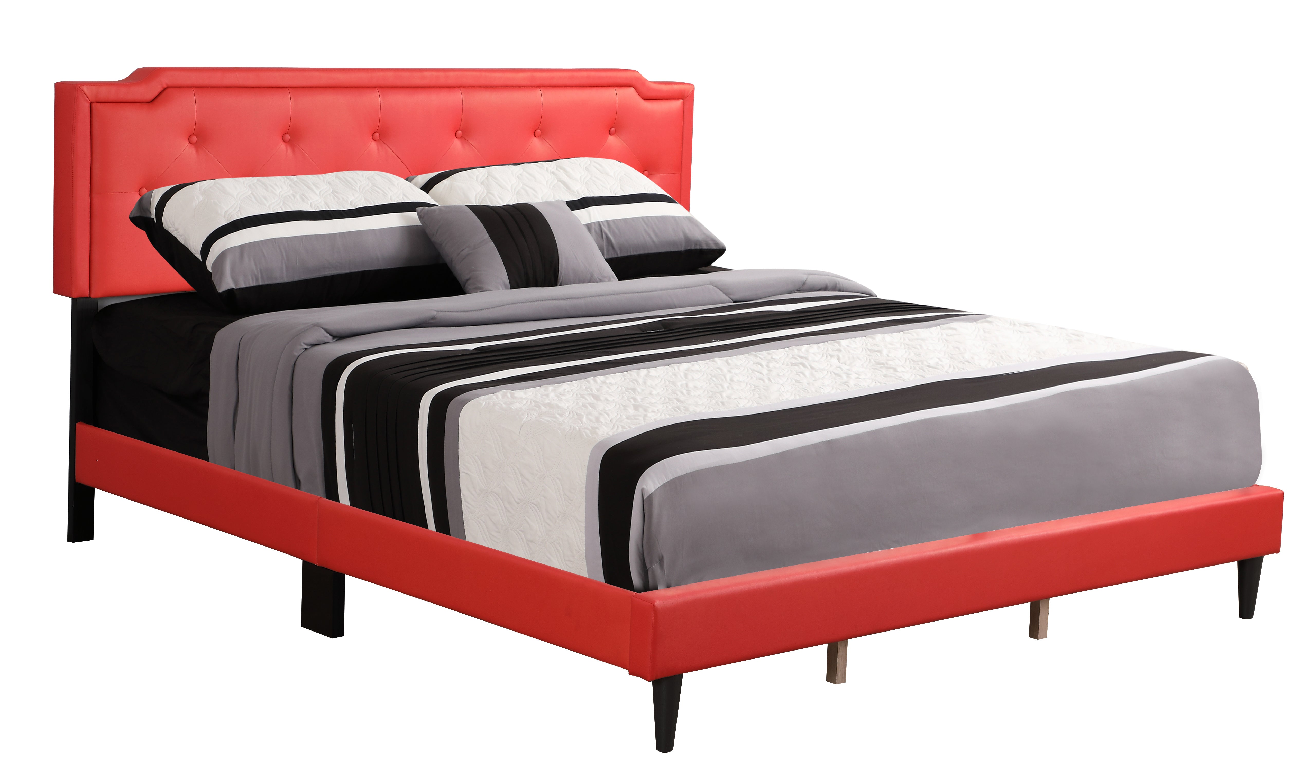 Glory Furniture Deb G1117-KB-UP King Bed - All in One Box , RED