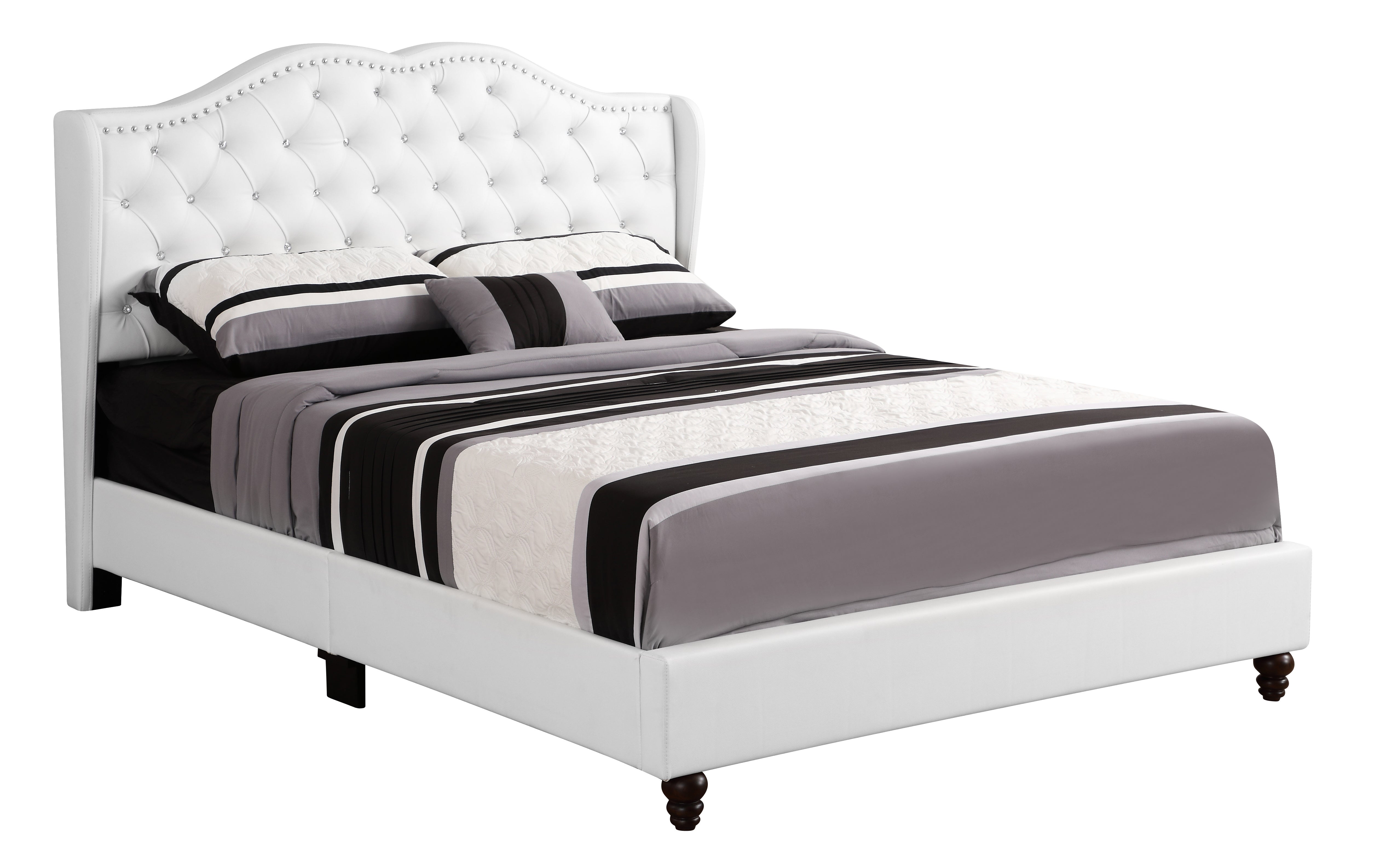 Glory Furniture Joy G1926-FB-UP Full Upholstered Bed , WHITE