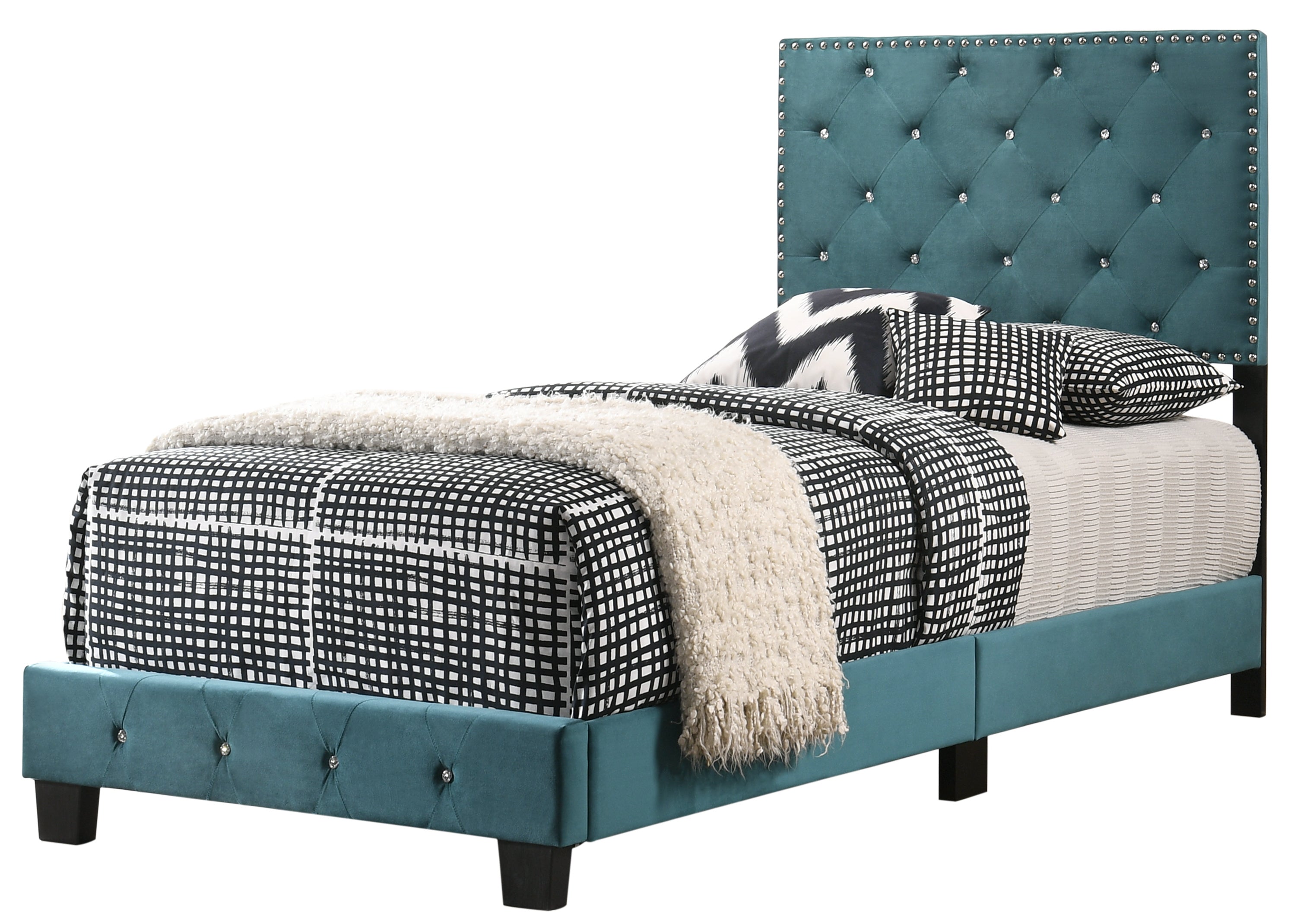 Glory Furniture Suffolk G1404-TB-UP Twin Bed , GREEN