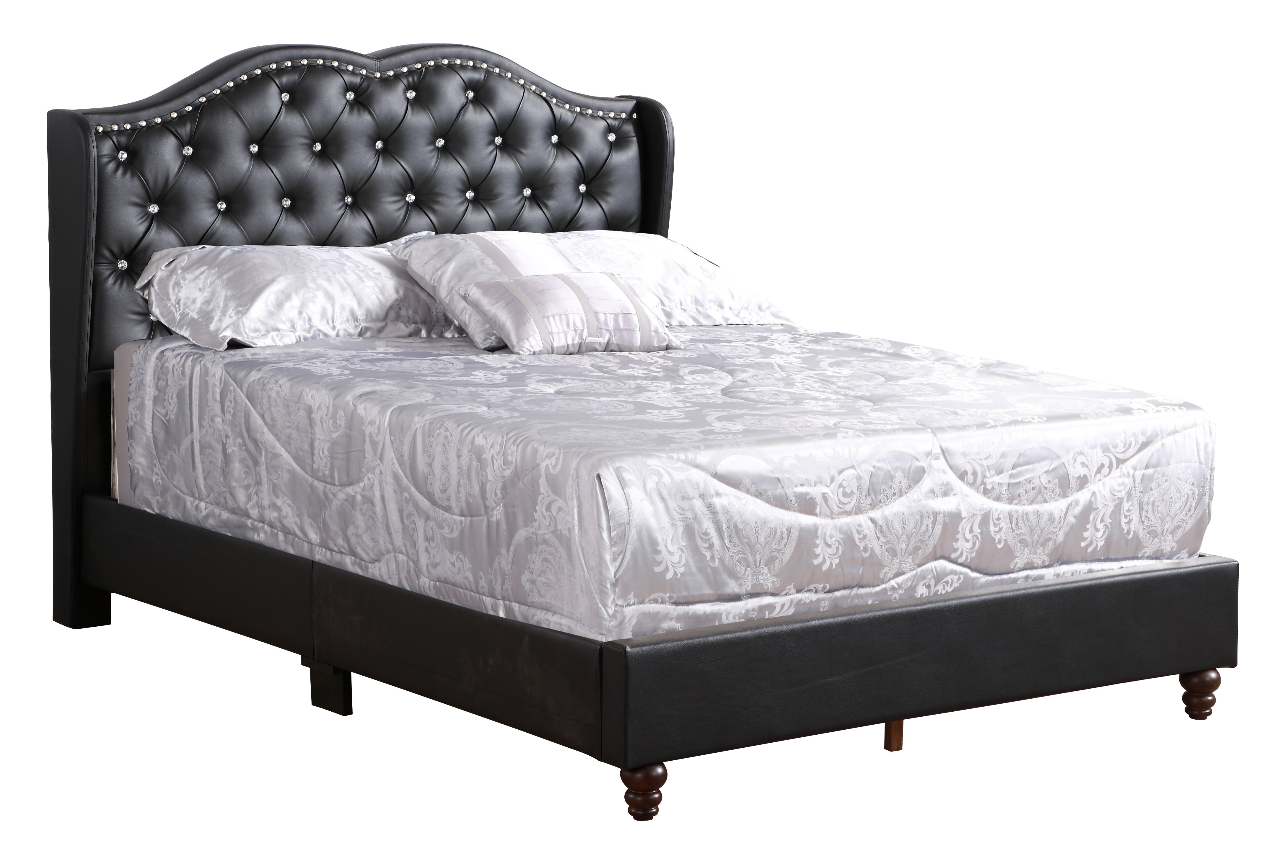 Glory Furniture Joy G1927-FB-UP Full Upholstered Bed , BLACK