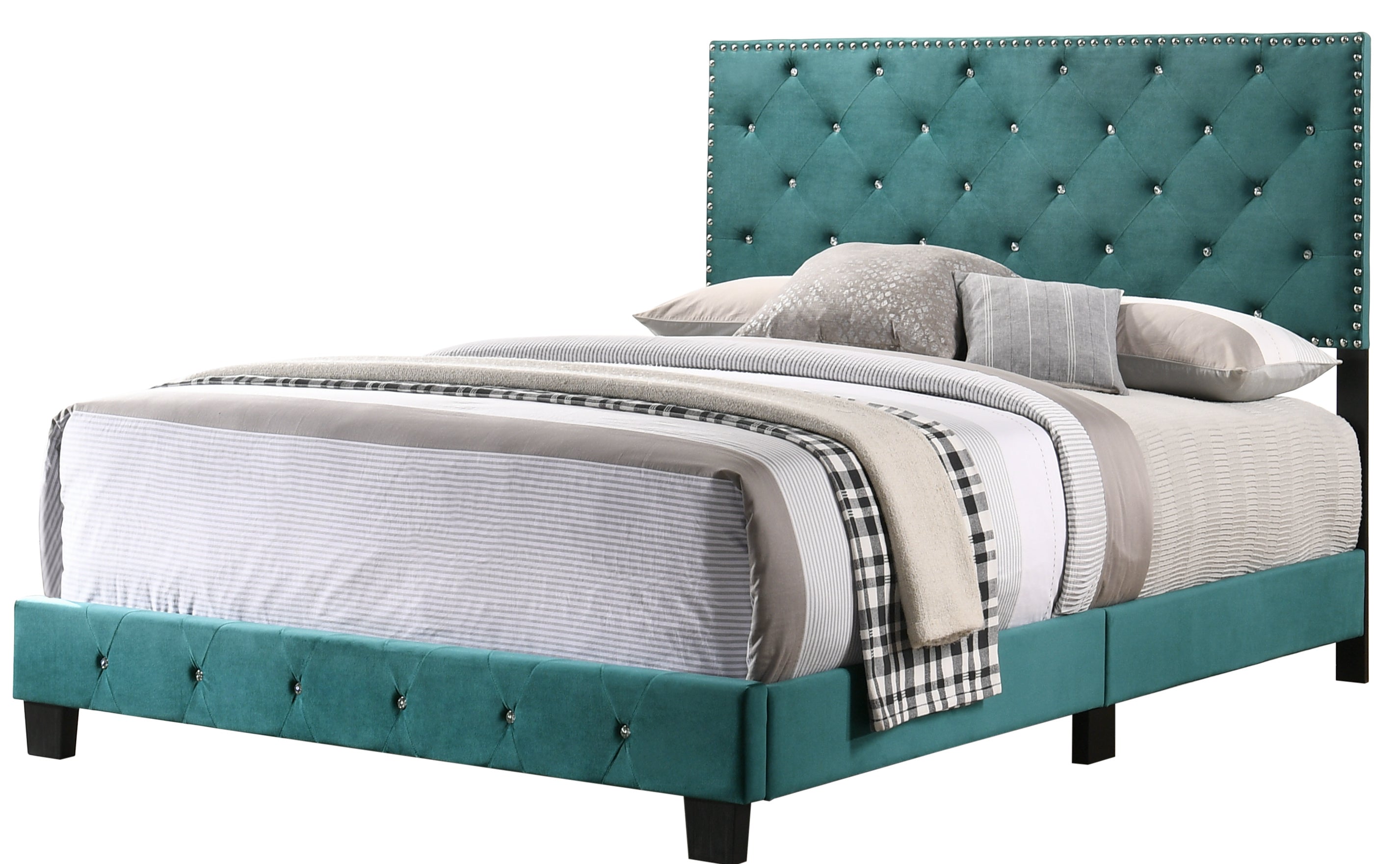 Glory Furniture Suffolk G1404-QB-UP Queen Bed , GREEN