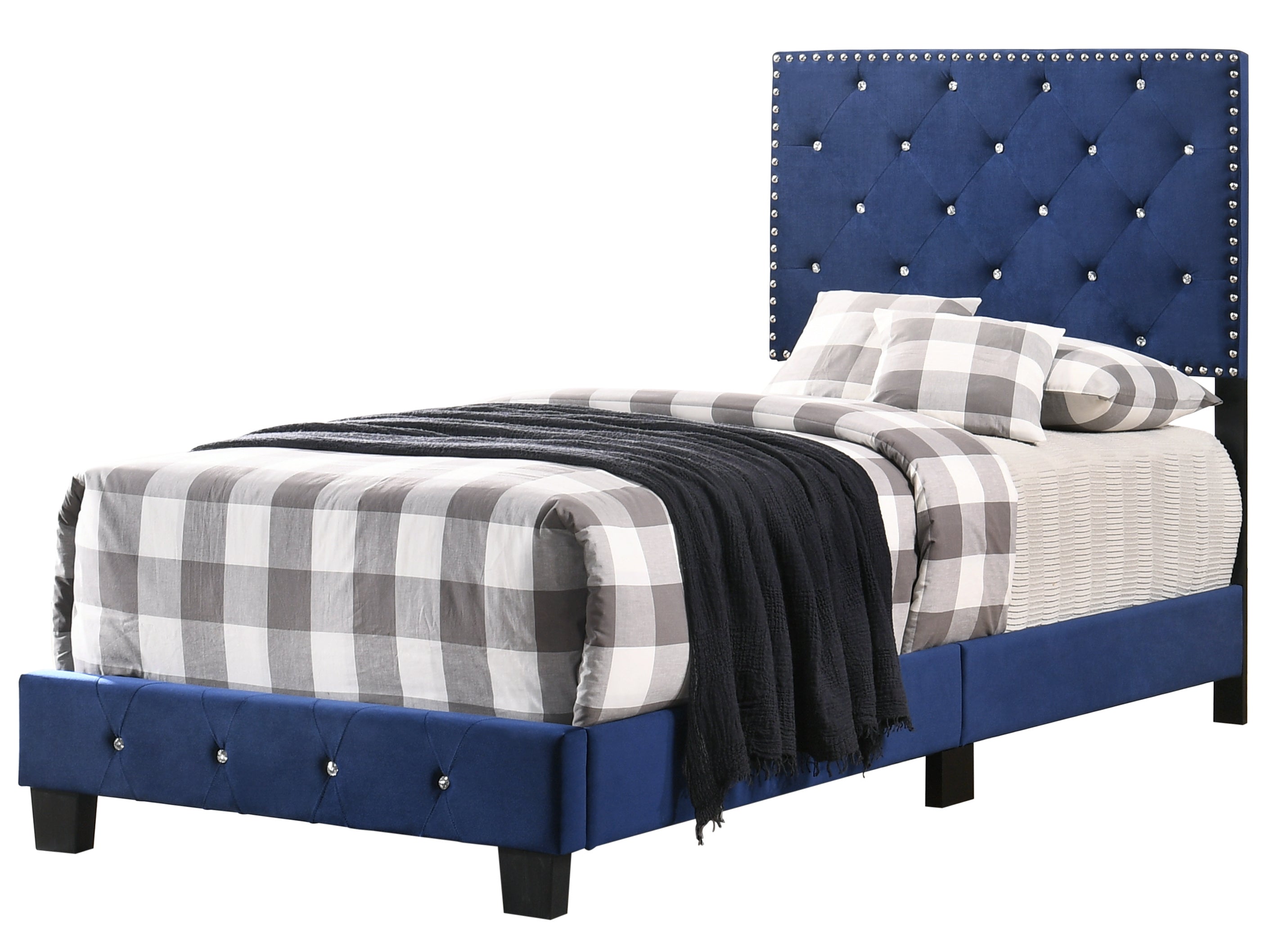 Glory Furniture Suffolk G1405-TB-UP Twin Bed , NAVY BLUE