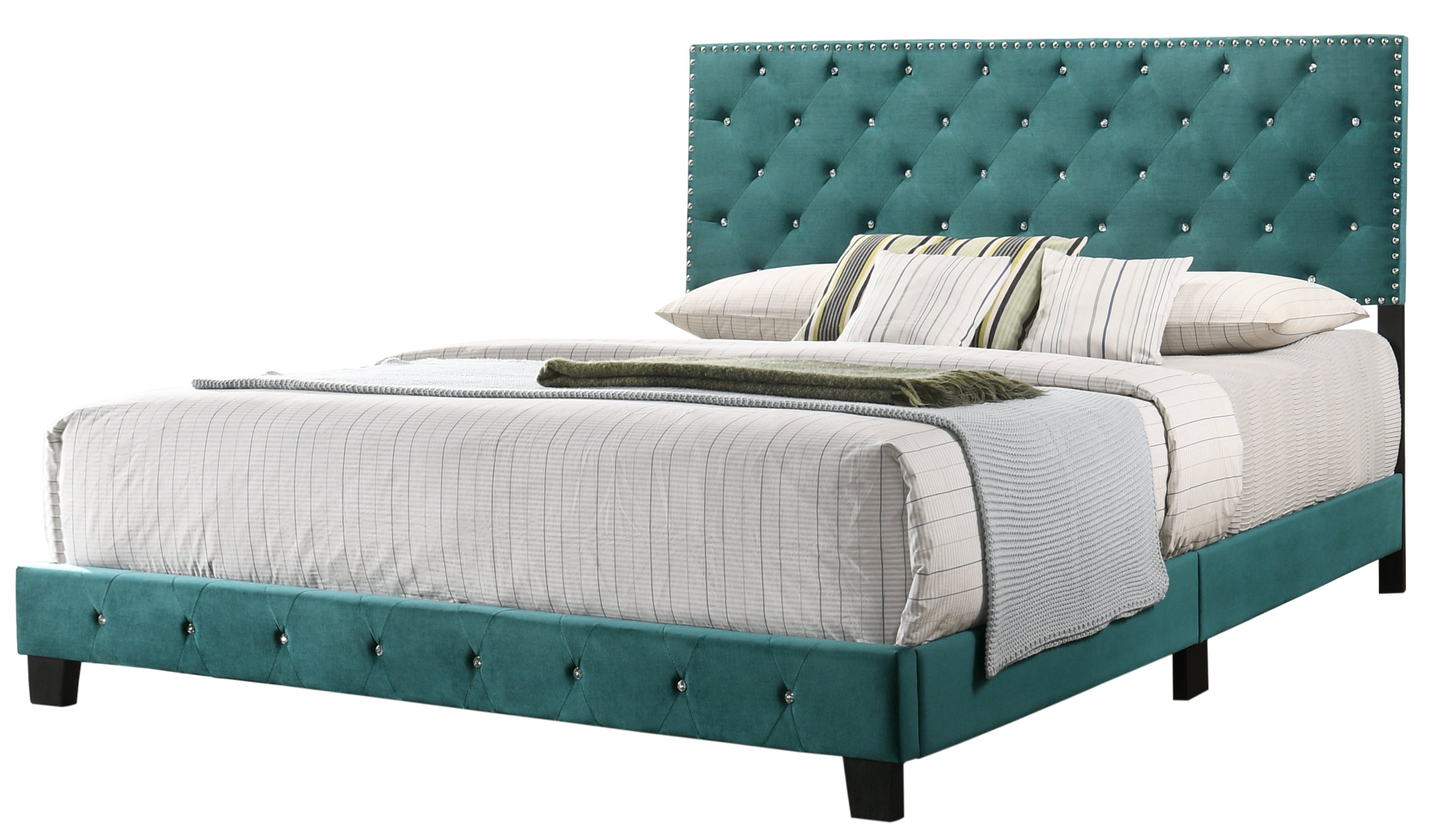 Glory Furniture Suffolk G1404-KB-UP King Bed , GREEN