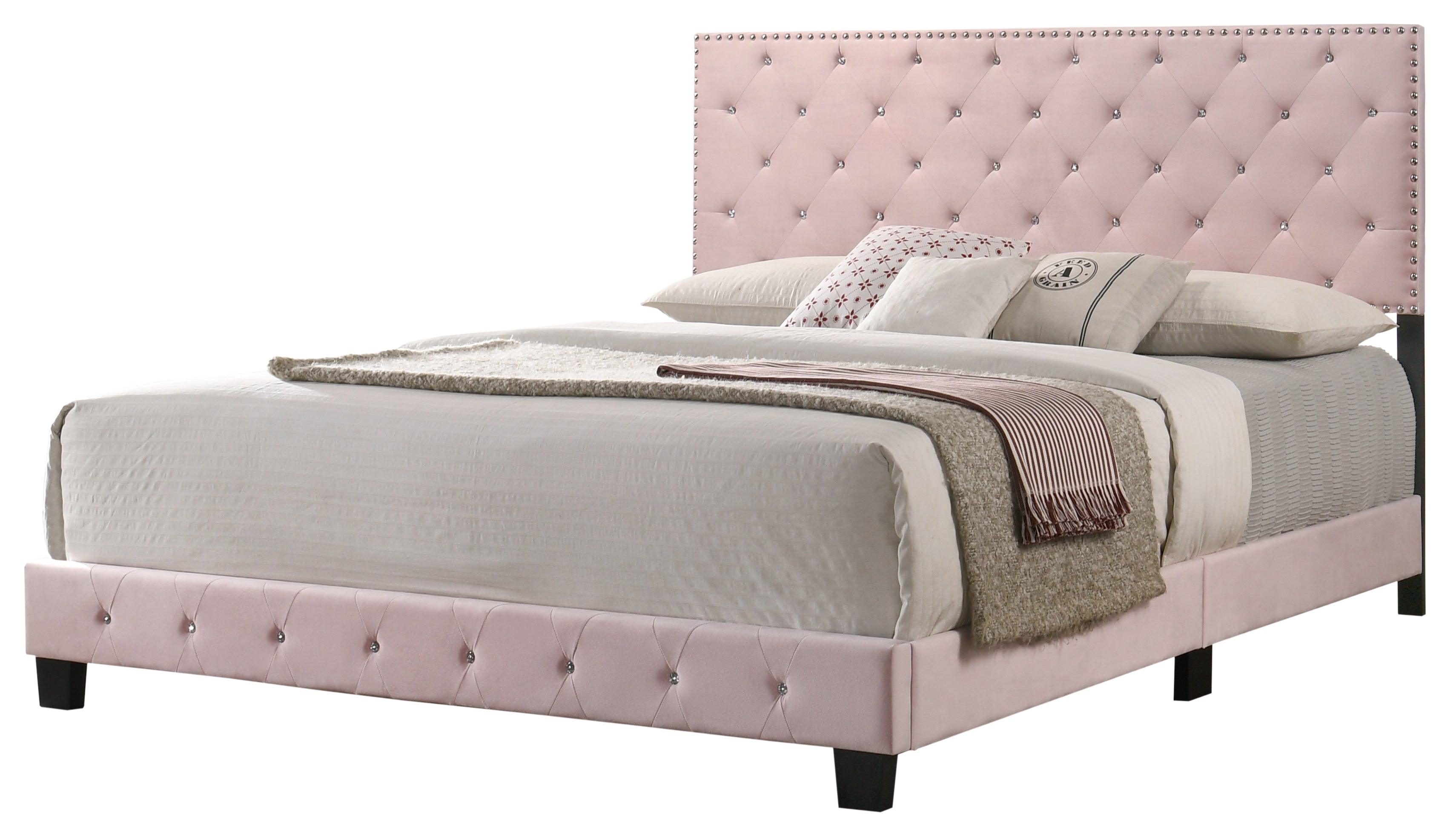 Glory Furniture Suffolk G1406-KB-UP King Bed , PINK