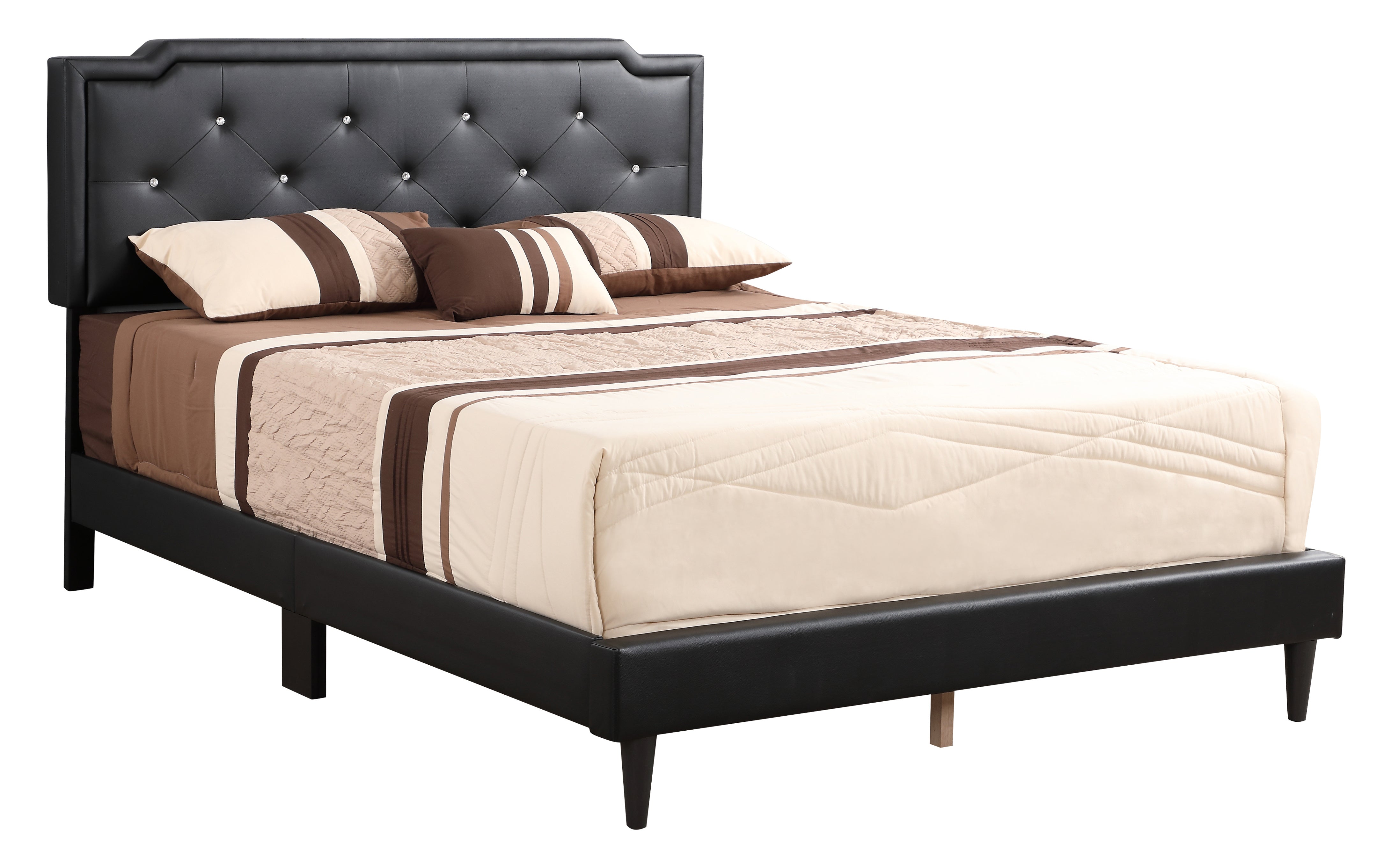 Glory Furniture Deb G1119-KB-UP King Bed - All in One Box , BLACK