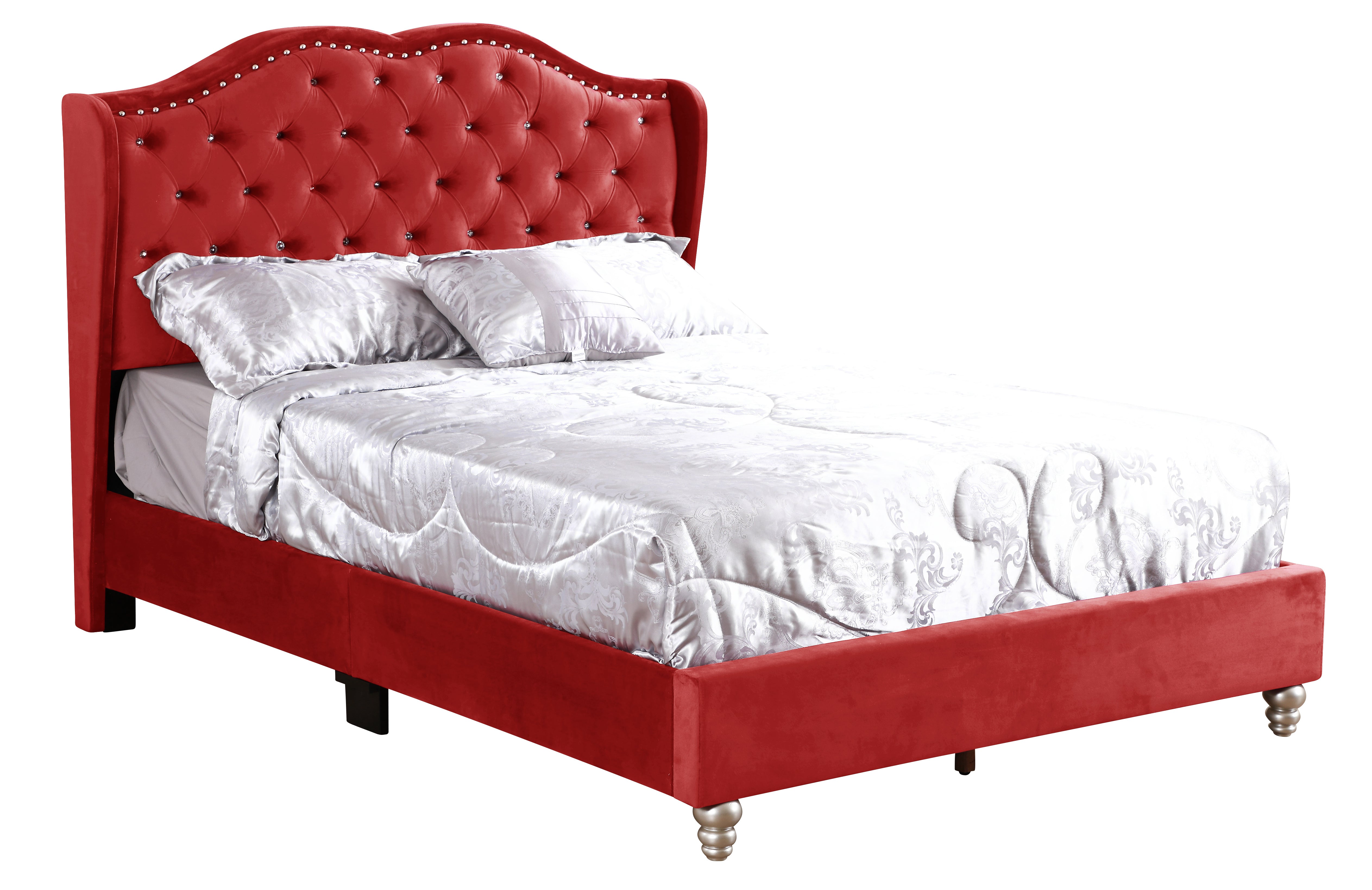 Glory Furniture Joy G1933-FB-UP Full Upholstered Bed , CHERRY