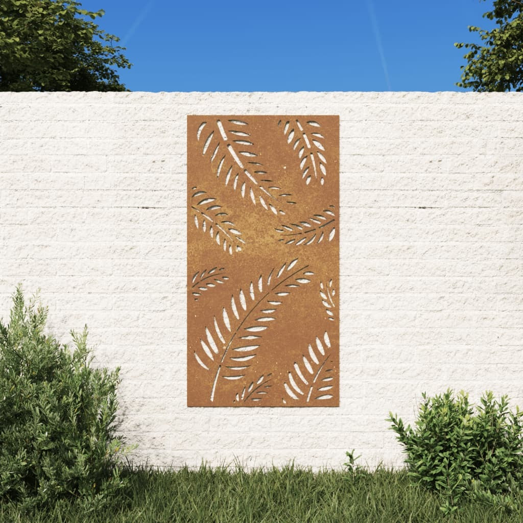 Patio Wall Decoration 41.3"x21.7" Corten Steel Leaf Design