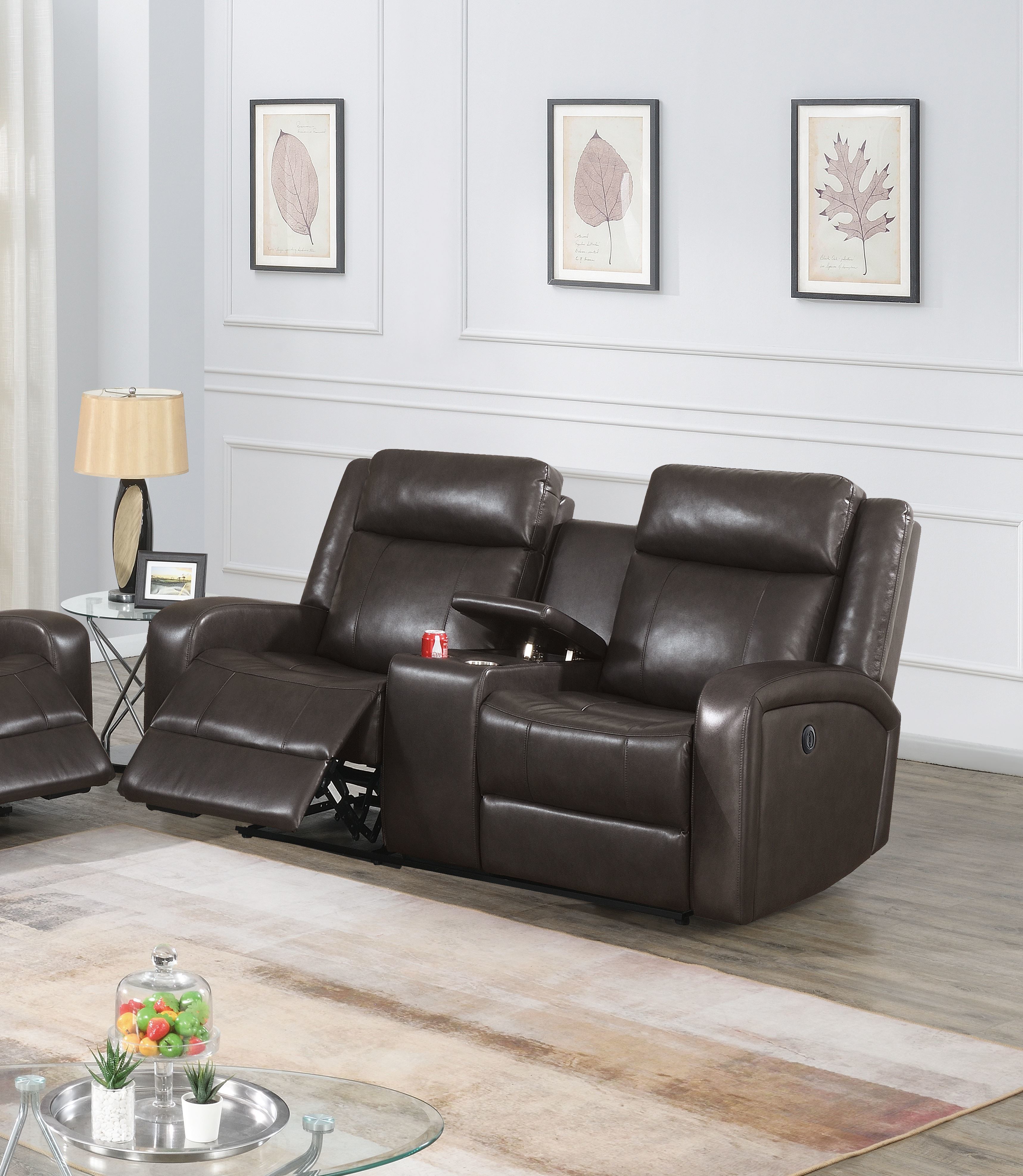 POWER MOTION LOVESEAT in Dark Brown