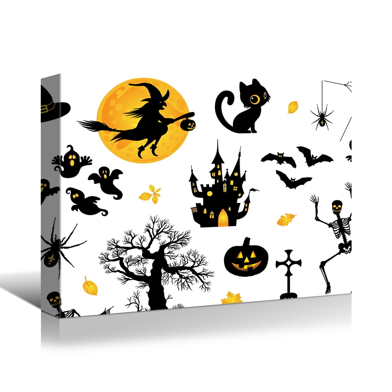 Drop-Shipping Framed Canvas Wall Art Decor Painting For Halloween, Halloween Scene Painting For Halloween Gift, Decoration For Halloween Living Room, Bedroom Decor-Ready To Hang