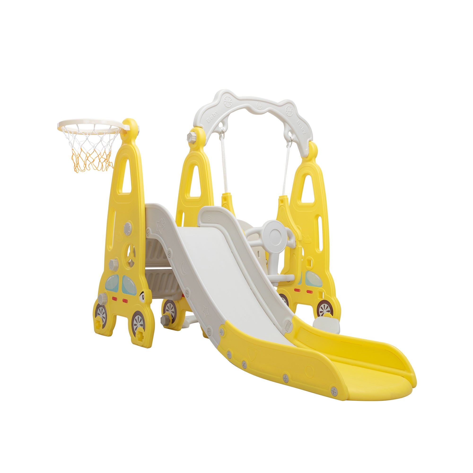 3-in-1 slide Car - yellow grey