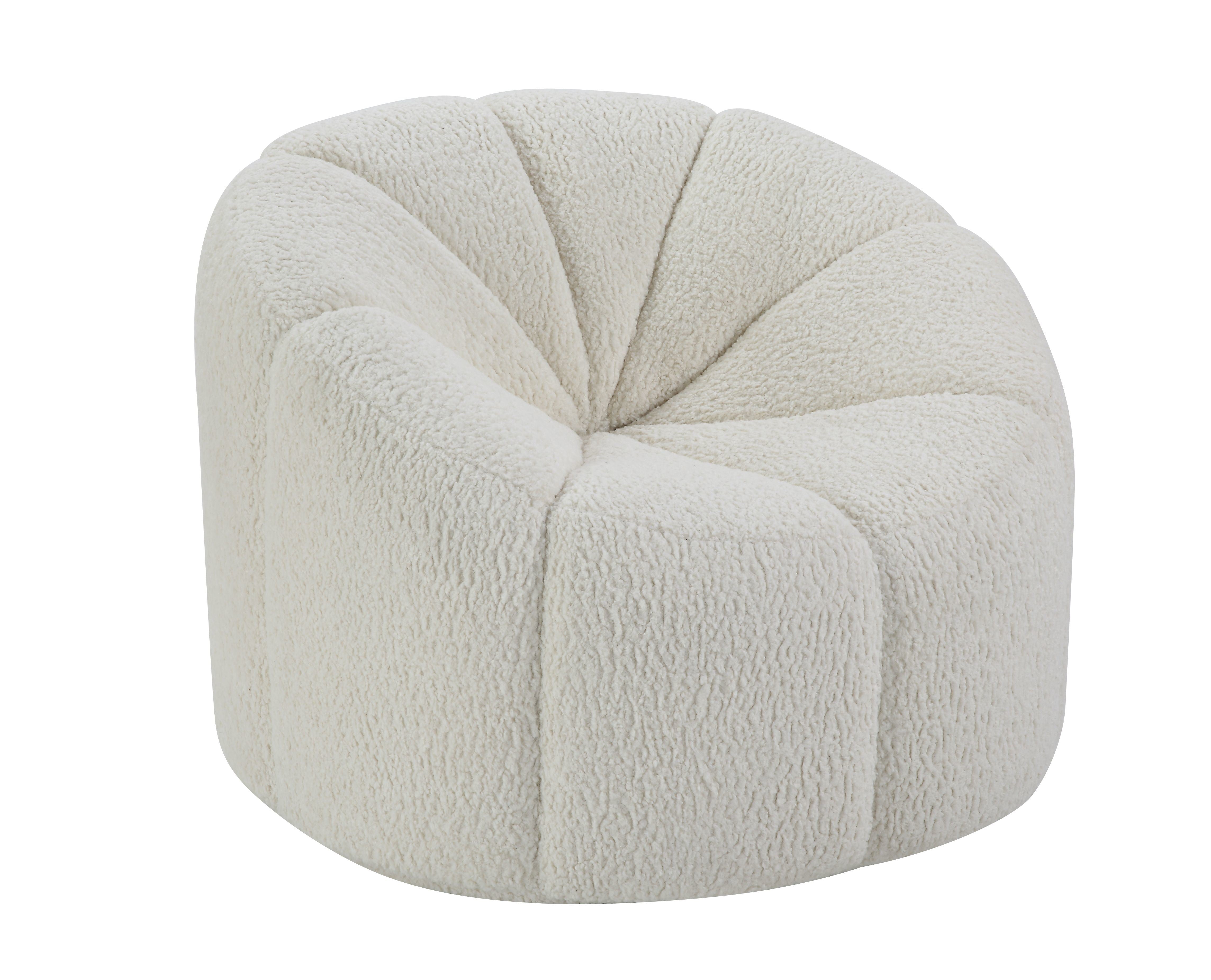 ACME Osmash Chair w/Swivel in White Teddy Sherpa LV00230