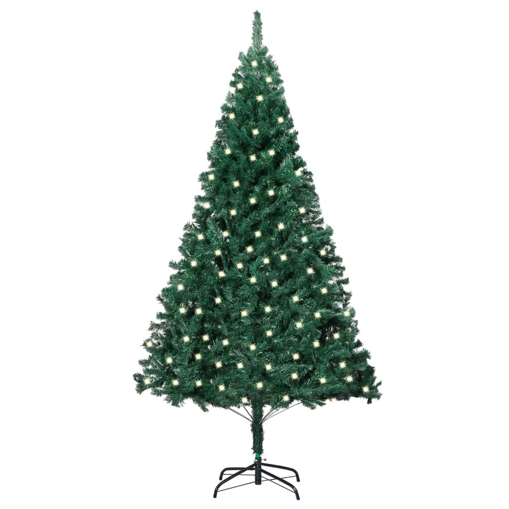 Artificial Pre-lit Christmas Tree with Thick Branches Green 94.5"